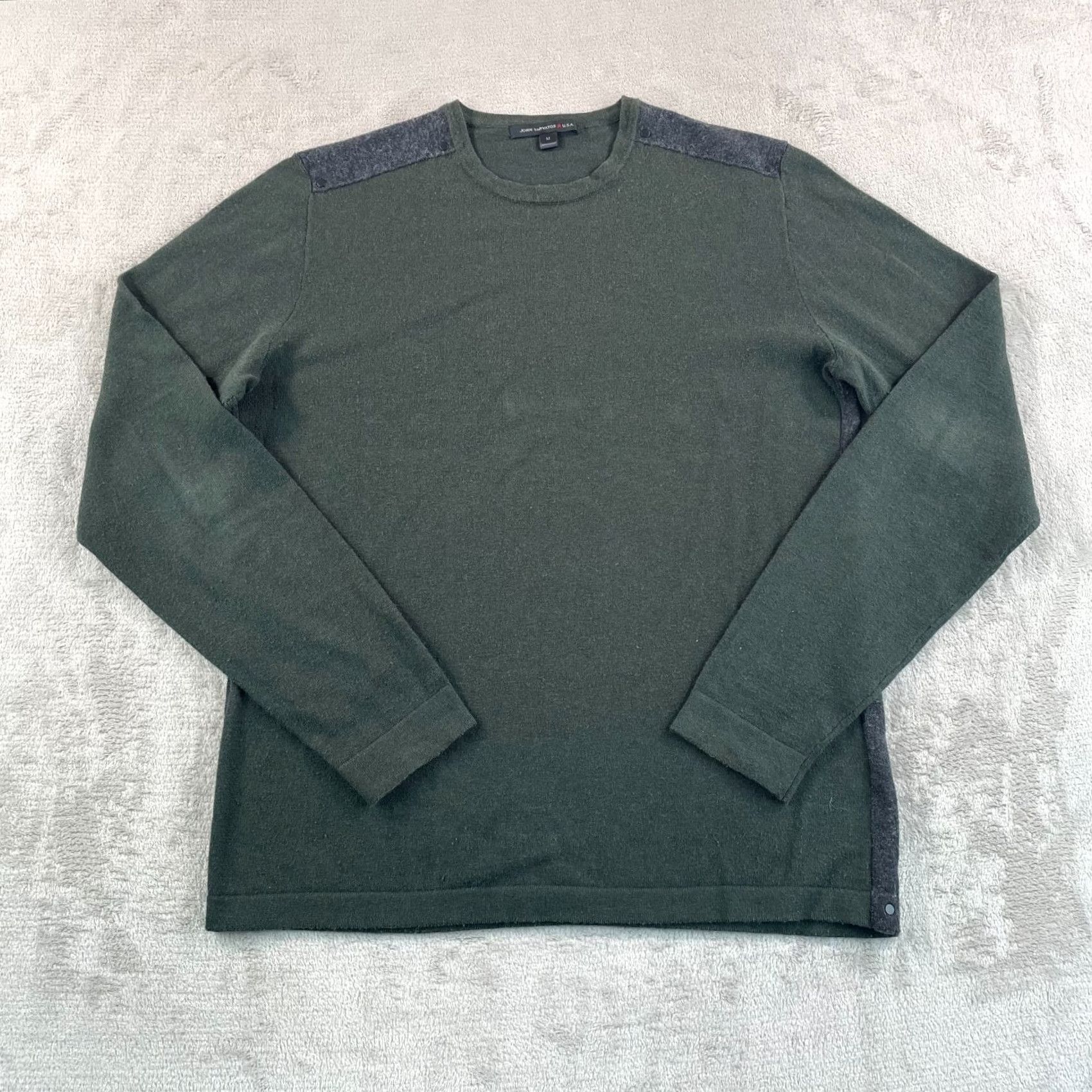 John Varvatos John Varvatos USA Sweater Men M Dark Green Wool Blend Pullover Knit Size US M / EU 48-50 / 2 - 3 Thumbnail