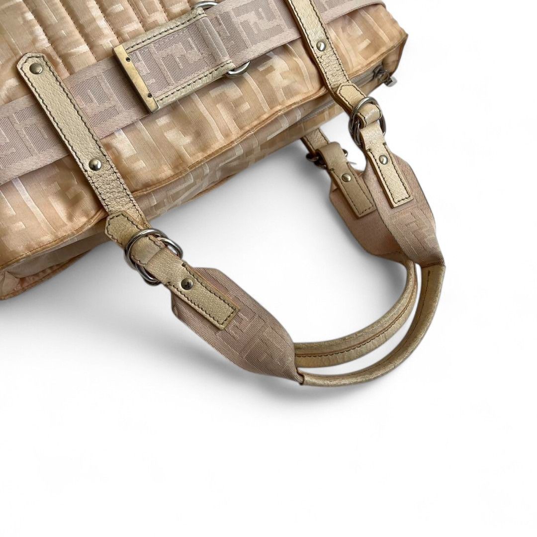 Fendi Fendi - Zucca Pattern Pink Leather Handbag Shoulder Bag FF Size ONE SIZE - 4 Thumbnail