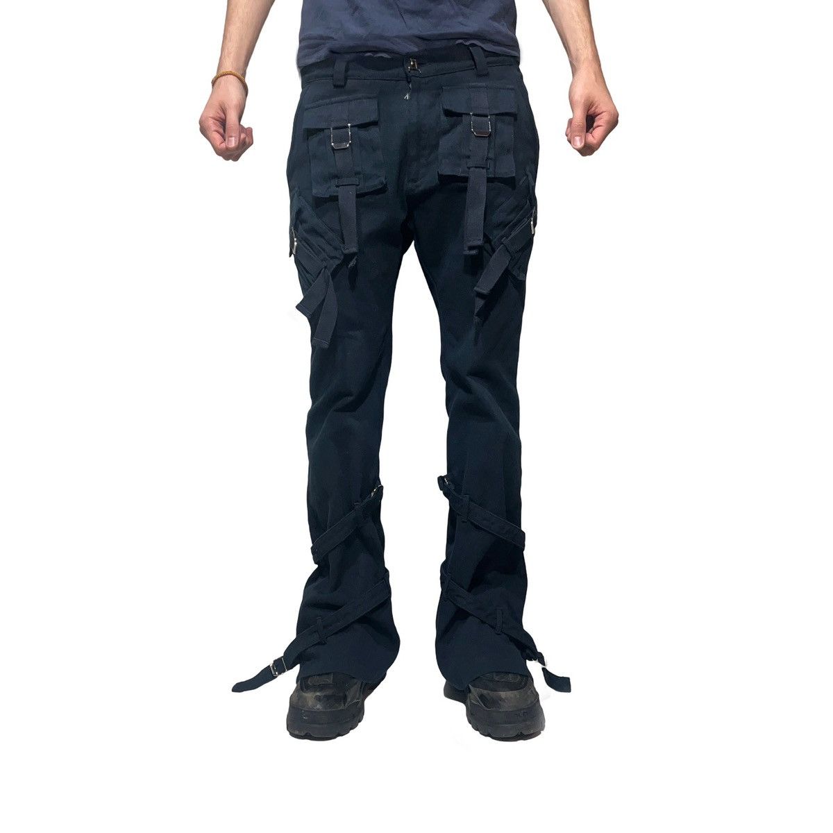 Japanese Brand Dacha Fisherman Cargo Flare Pants Size US 31 - 4 Thumbnail
