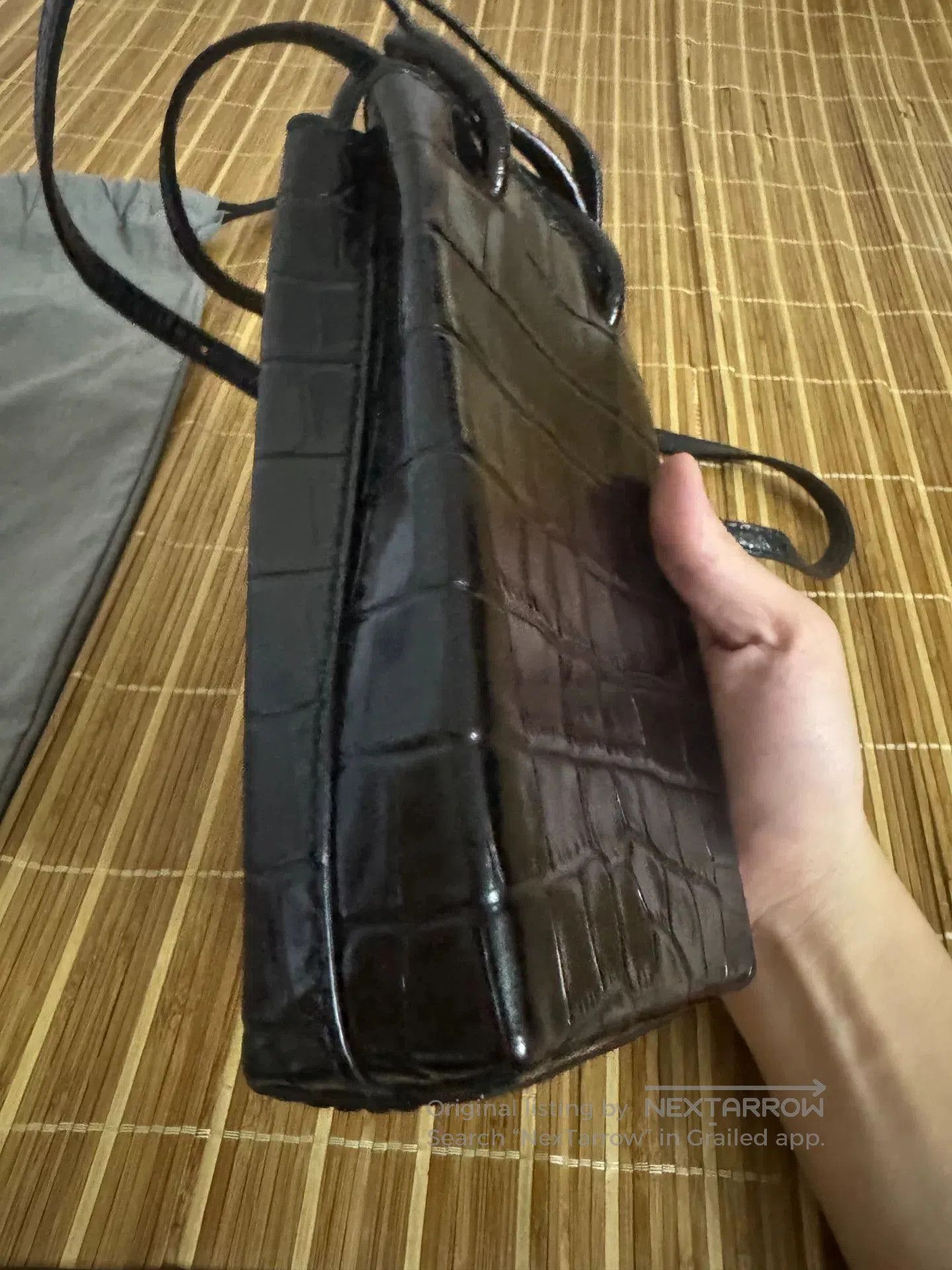 Balenciaga black crocodile leather phone bag. Size ONE SIZE - 5 Thumbnail