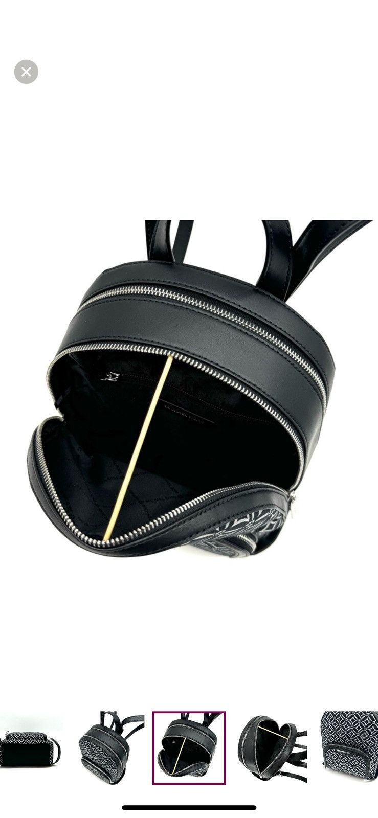 Michael Kors Michael Kors Medium Jaycee Backpack Black/Silver Size ONE SIZE - 6 Thumbnail