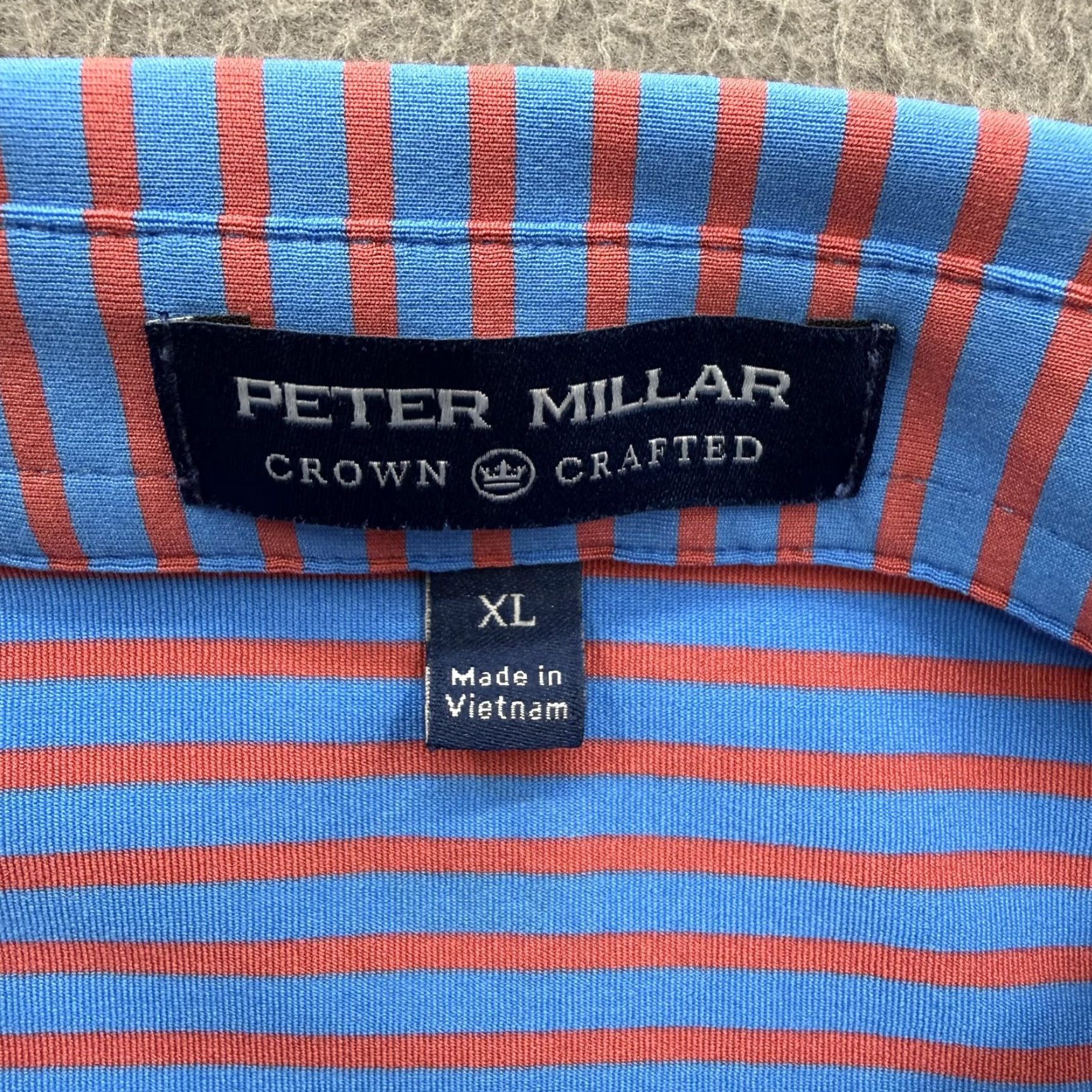 Peter Millar Peter Millar Polo Shirt Mens XL Blue Striped Performance Golf Legrand Stretch Shirt Size US XL / EU 56 / 4 - 4 Thumbnail