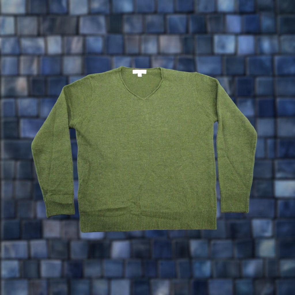 Vintage Heimish Sweater Shirt Womens Knit Lightweight V-Neck Wool Blend Green SZ M Size M / US 6-8 / IT 42-44 - 1 Thumbnail