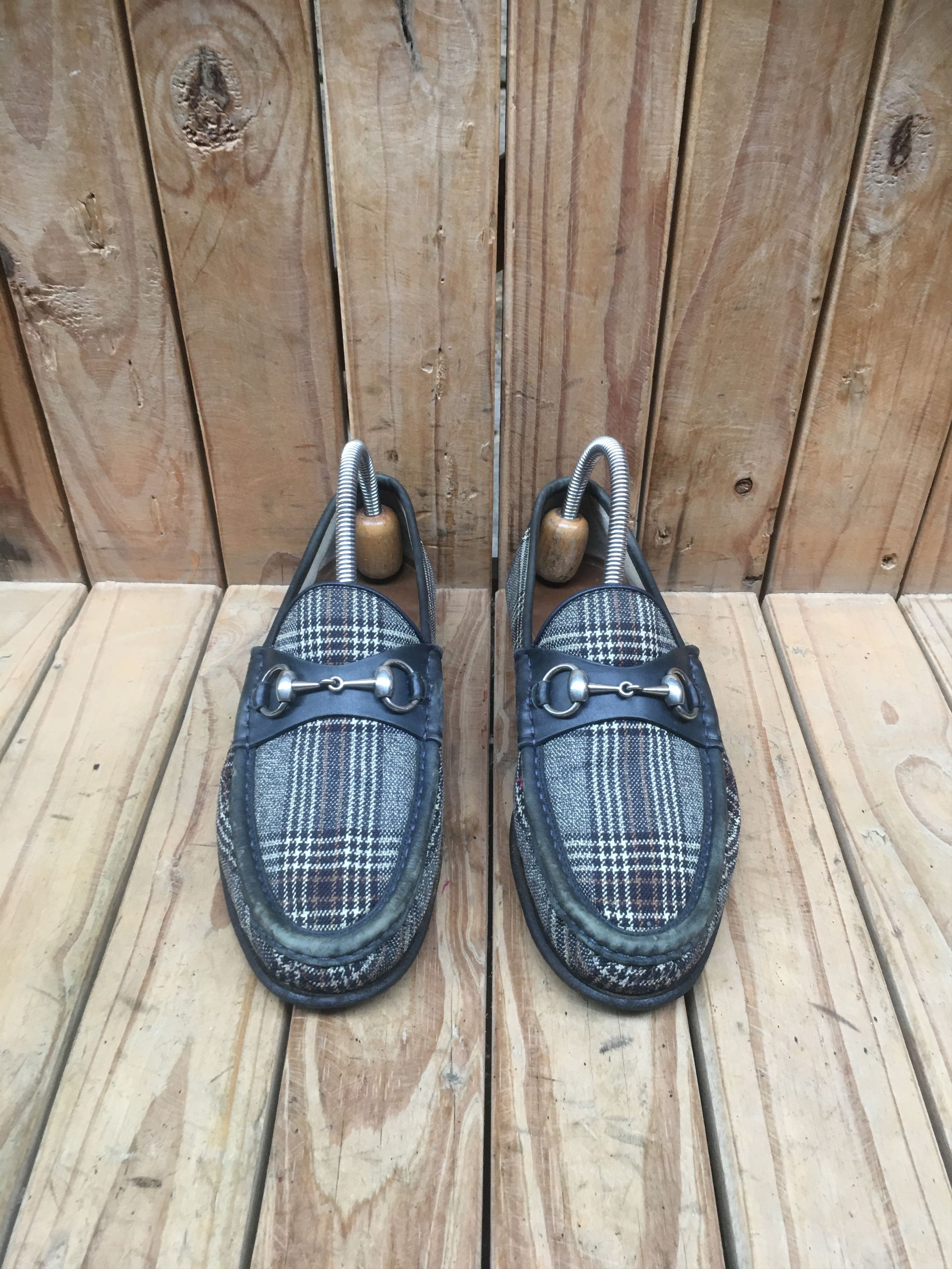 Gucci VTG 1953 Gucci blue checked denim loafers UK 6 Size US 6.5 / EU 39-40 - 6 Thumbnail