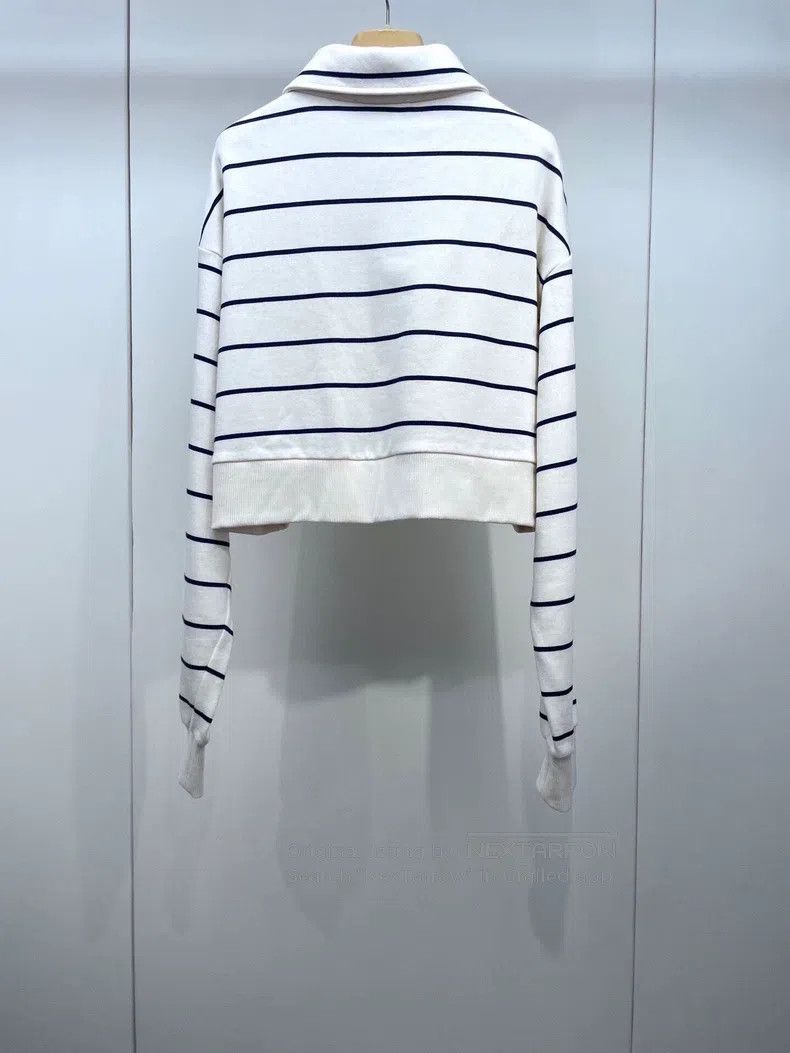 Miu Miu Miu Miu Size XS Striped embroidery logo leisure sweater Size XS / US 0-2 / IT 36-38 - 2 Thumbnail
