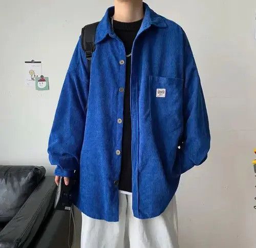 Japanese Brand Streetwear style blue corduroy button up Size US XL / EU 56 / 4 - 1 Thumbnail