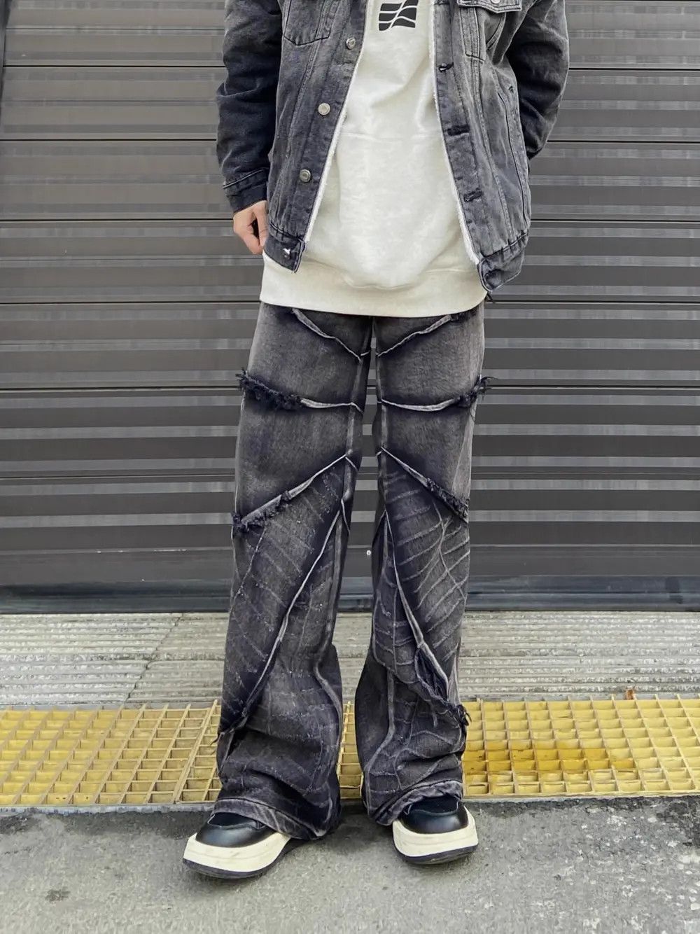 image of Vintage Hip Hop Loose Straight Floor Dragging Jeans in Blue, Men's (Size 32)