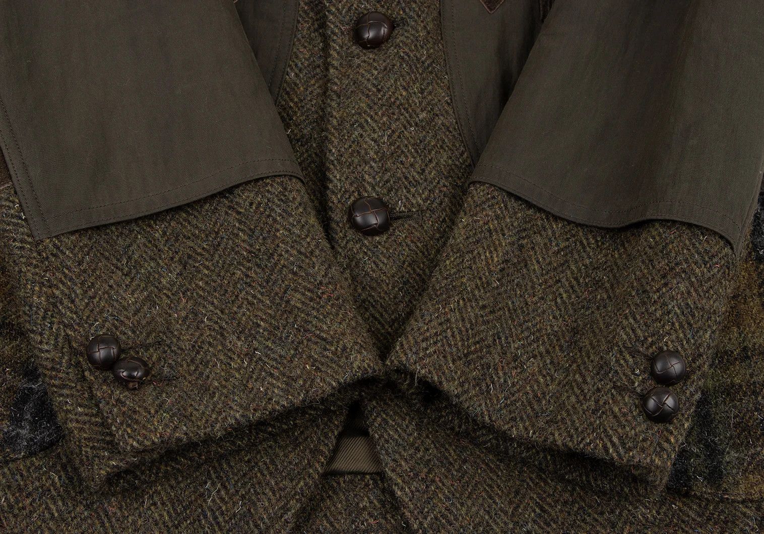 Junya Watanabe T Jacket in Khaki with Mixed Fabrics Size US S / EU 44-46 / 1 - 7 Thumbnail