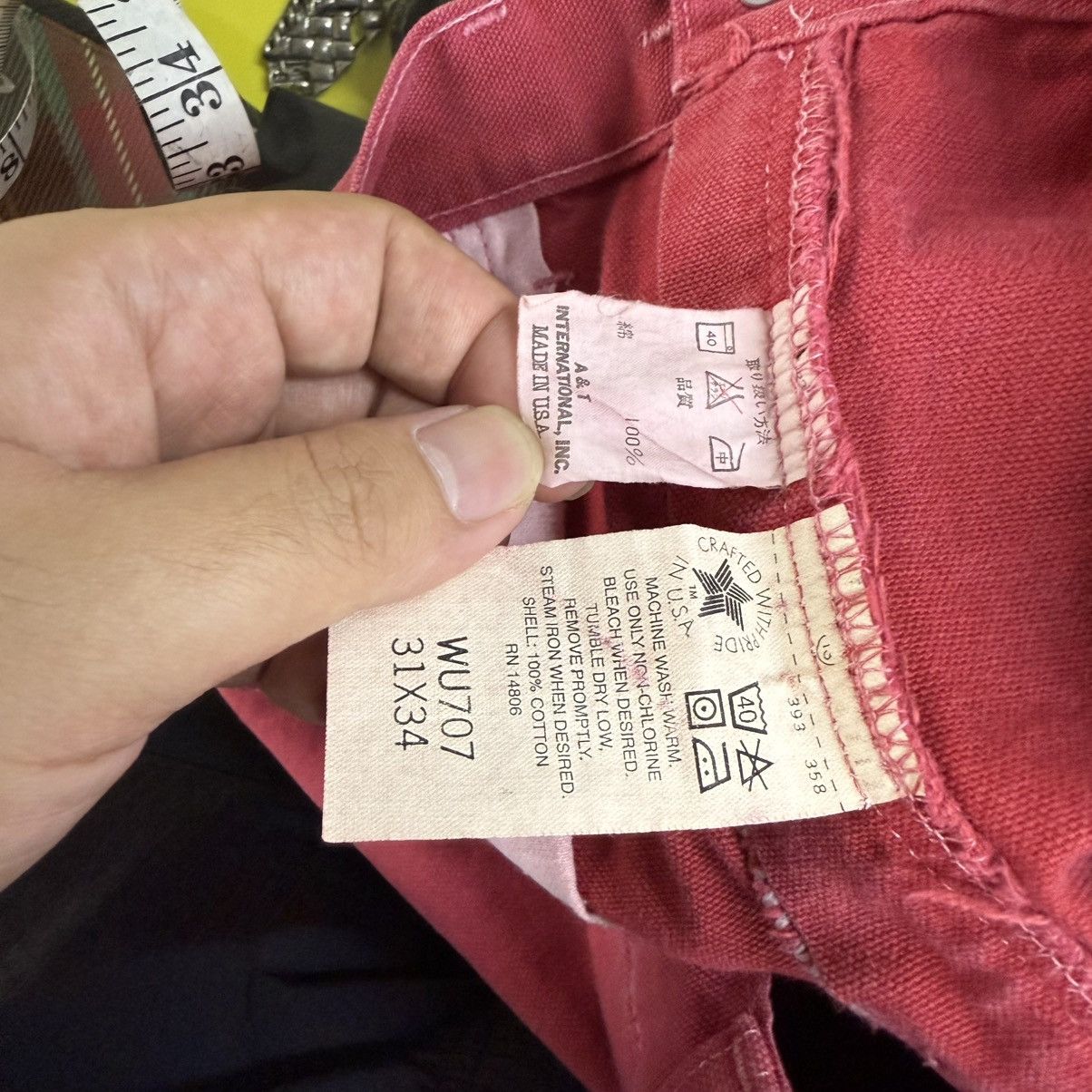 Carhartt Rare Design Vintage Brand Carhartt Carpenter Pants 1990s Red Size US 31 - 10 Thumbnail