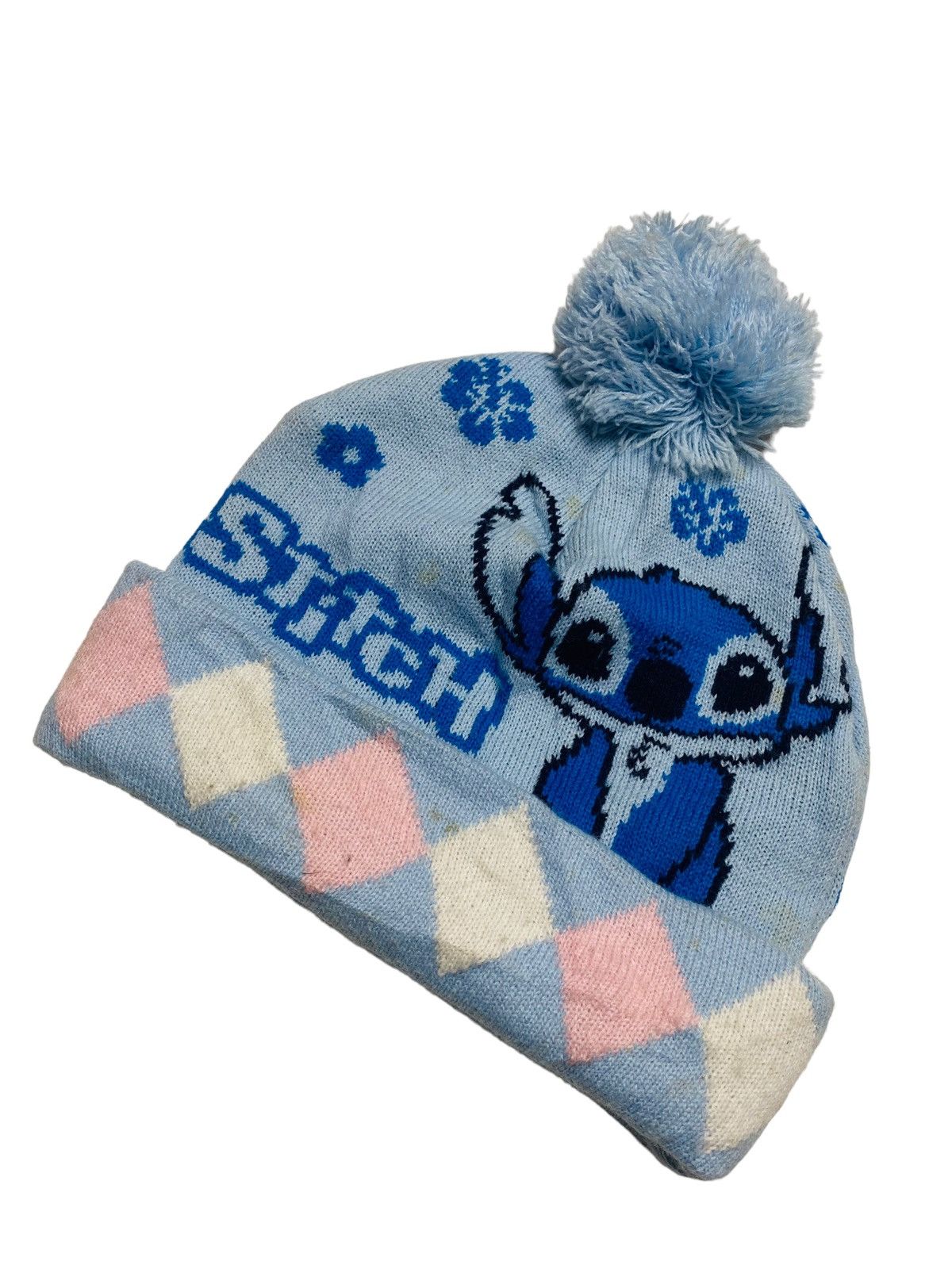 Angel Blue 2000s Stitch Winter Beanie Size ONE SIZE - 1 Thumbnail