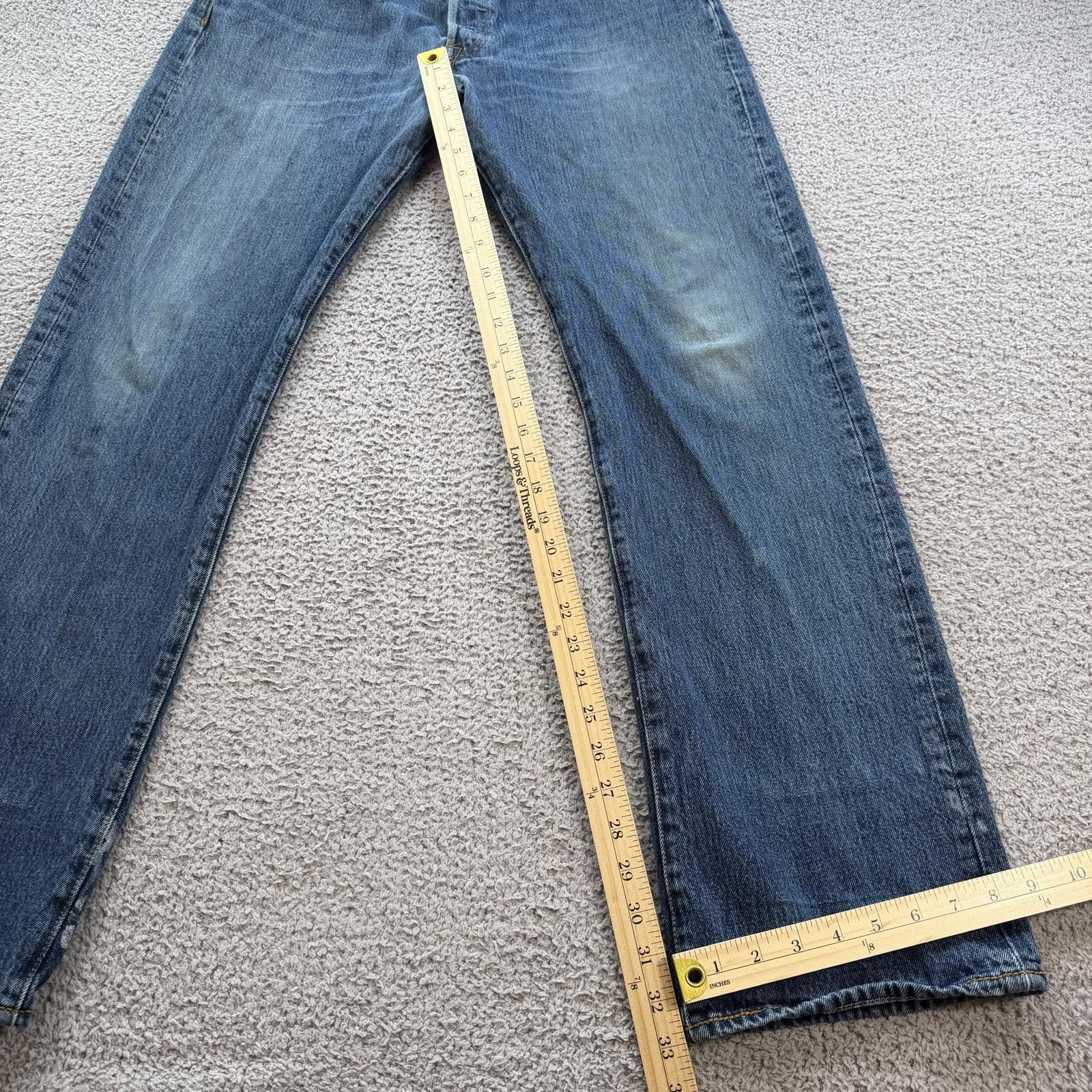 Levi's Levis 501 Jeans Men 36x34 Blue Medium Wash Straight Leg Size US 36 / EU 52 - 4 Thumbnail