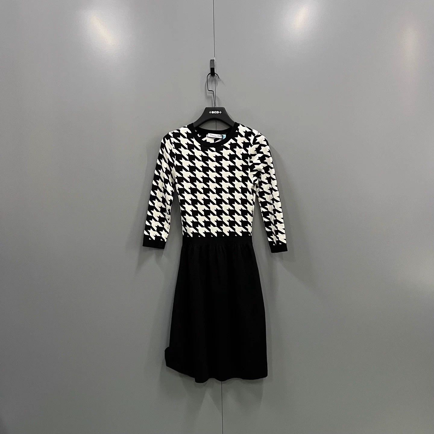 Dior houndstooth long sleeve dress 38 - hulwithkids.com