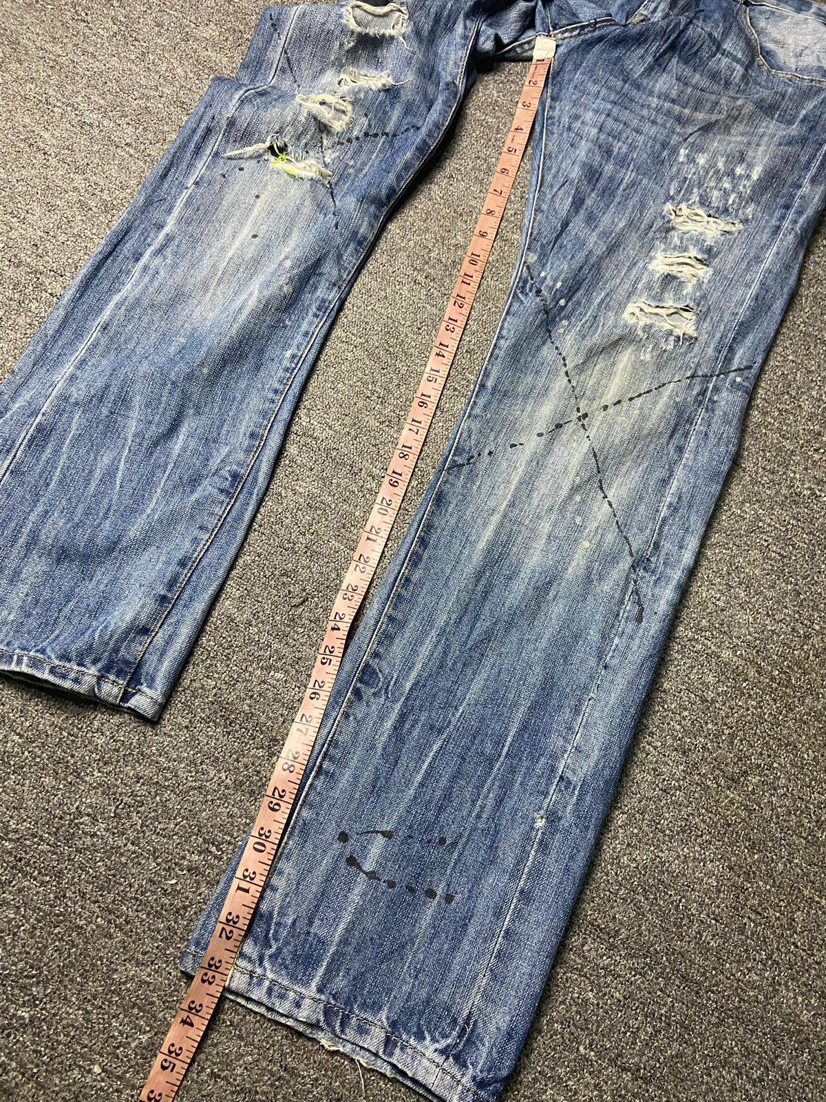 Japanese Brand Vintage SNUFF 247 Distressed Ripped Jeans (141) Size US 33 - 3 Thumbnail