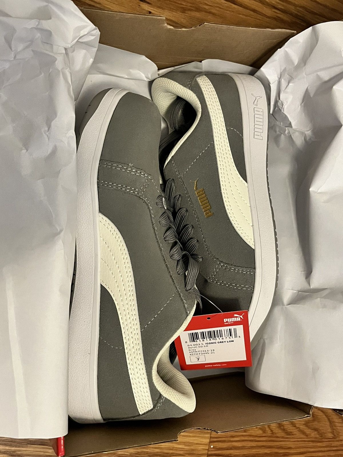 Puma Puma iconic grey low safety footwear Size US 7 / EU 40 - 8 Thumbnail