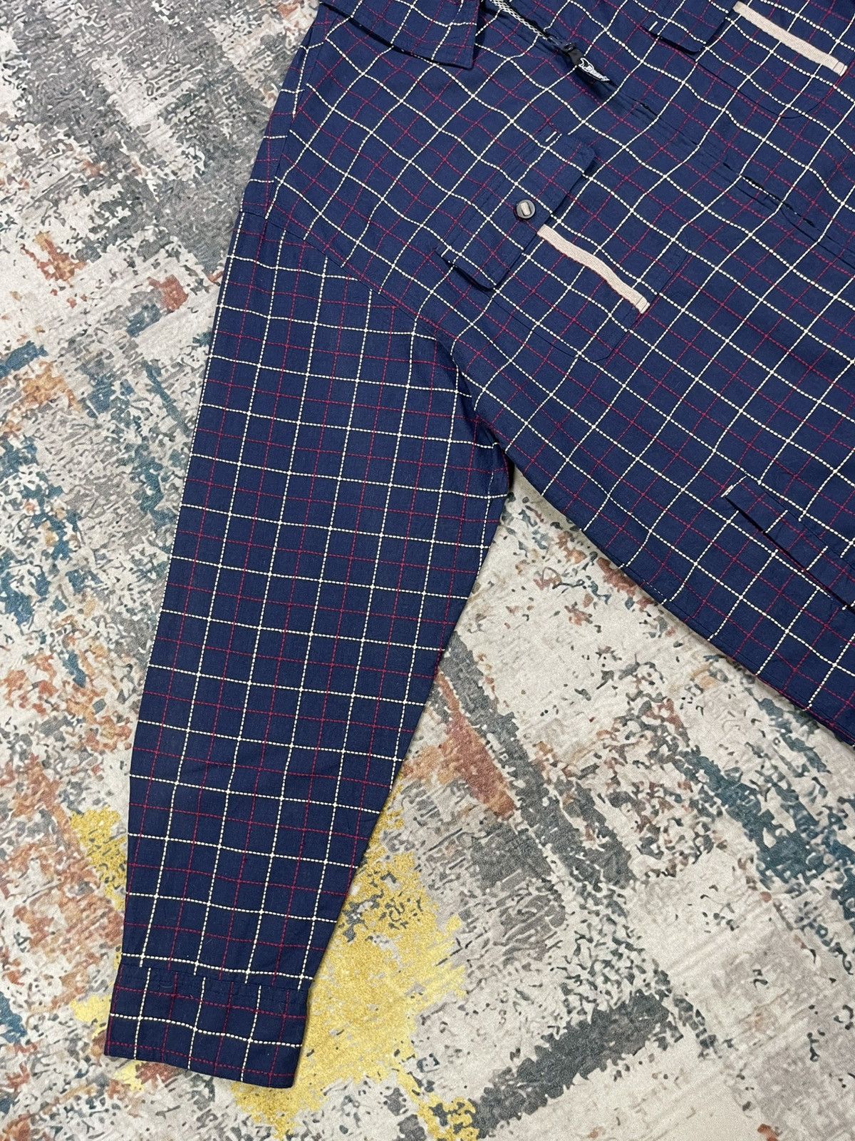 Golden Bear Golden Bear Chain-Detail Double Pocket Checked Zip-Up Shirt Size US L / EU 52-54 / 3 - 2 Thumbnail