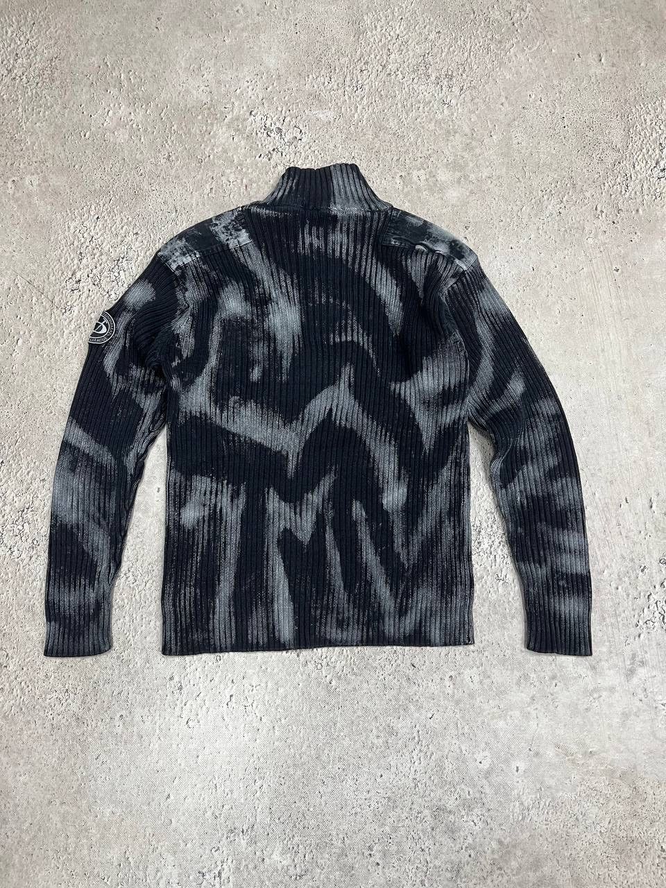 Japanese Brand Vintage Y2K Diesel Style Washed Grey 3/4 Zip Sweater Size US M / EU 48-50 / 2 - 9 Thumbnail