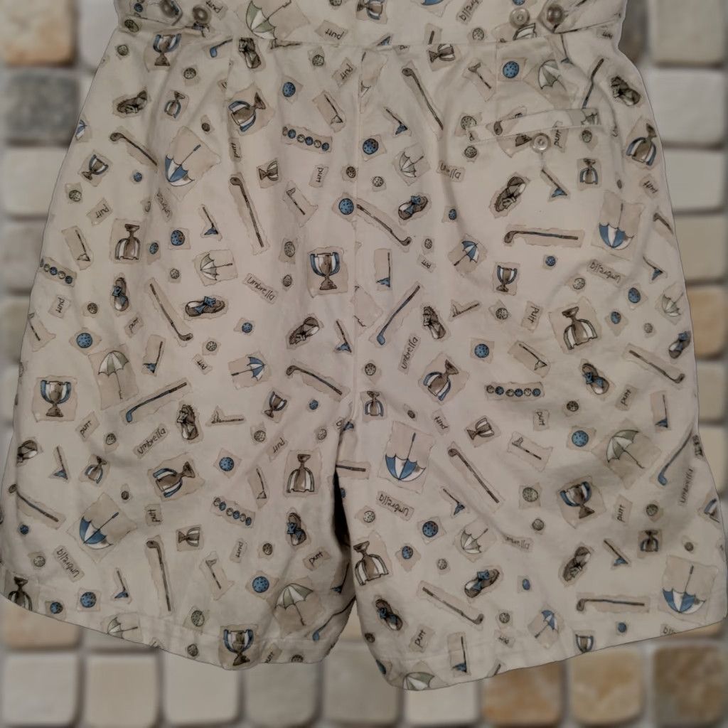 Liz Claiborne VINTAGE Liz Claiborne Golf Shorts Women 16 Beige Pleated Golf Print Regular Fit Size 38" / US 16 / IT 52 - 1 Thumbnail
