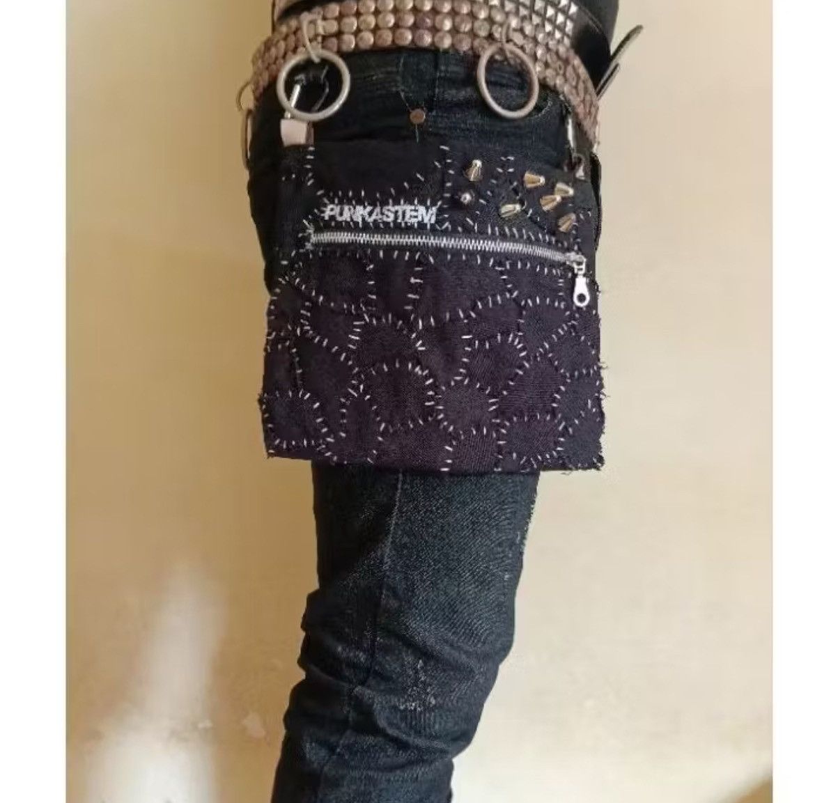 Other Scab punk crusties canvas denim patchwork pouch sacoche bag Size ONE SIZE - 2 Thumbnail