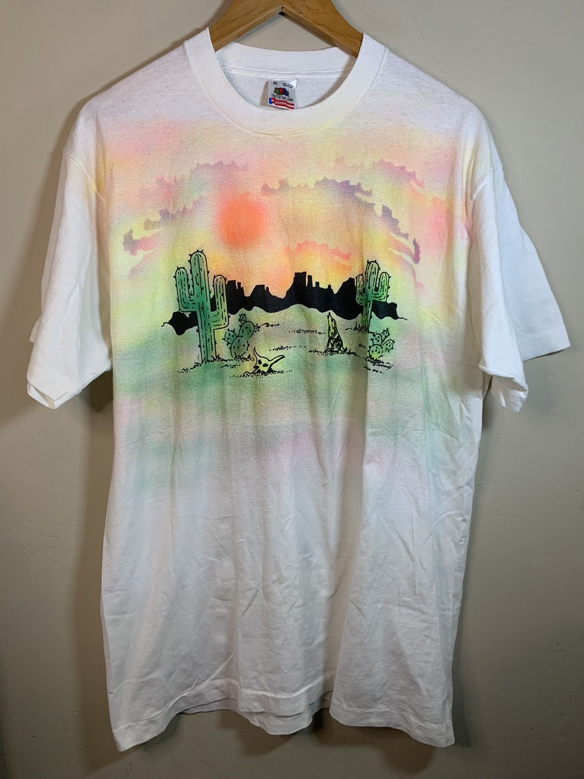 Vintage RARE Vintage Airbrushed Southwestern Art Single Stitch Shirt Size US XL / EU 56 / 4 - 1 Thumbnail