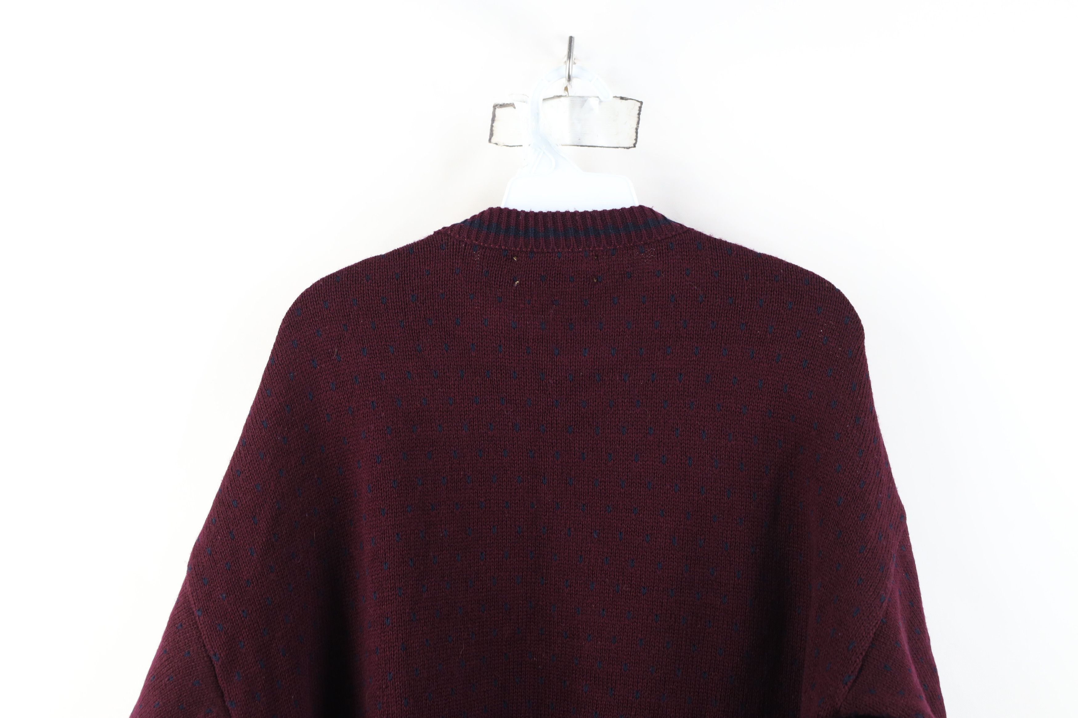 Vintage Vintage 90s Streetwear Knit Crewneck Sweater Dark Purple Size US XL / EU 56 / 4 - 8 Thumbnail