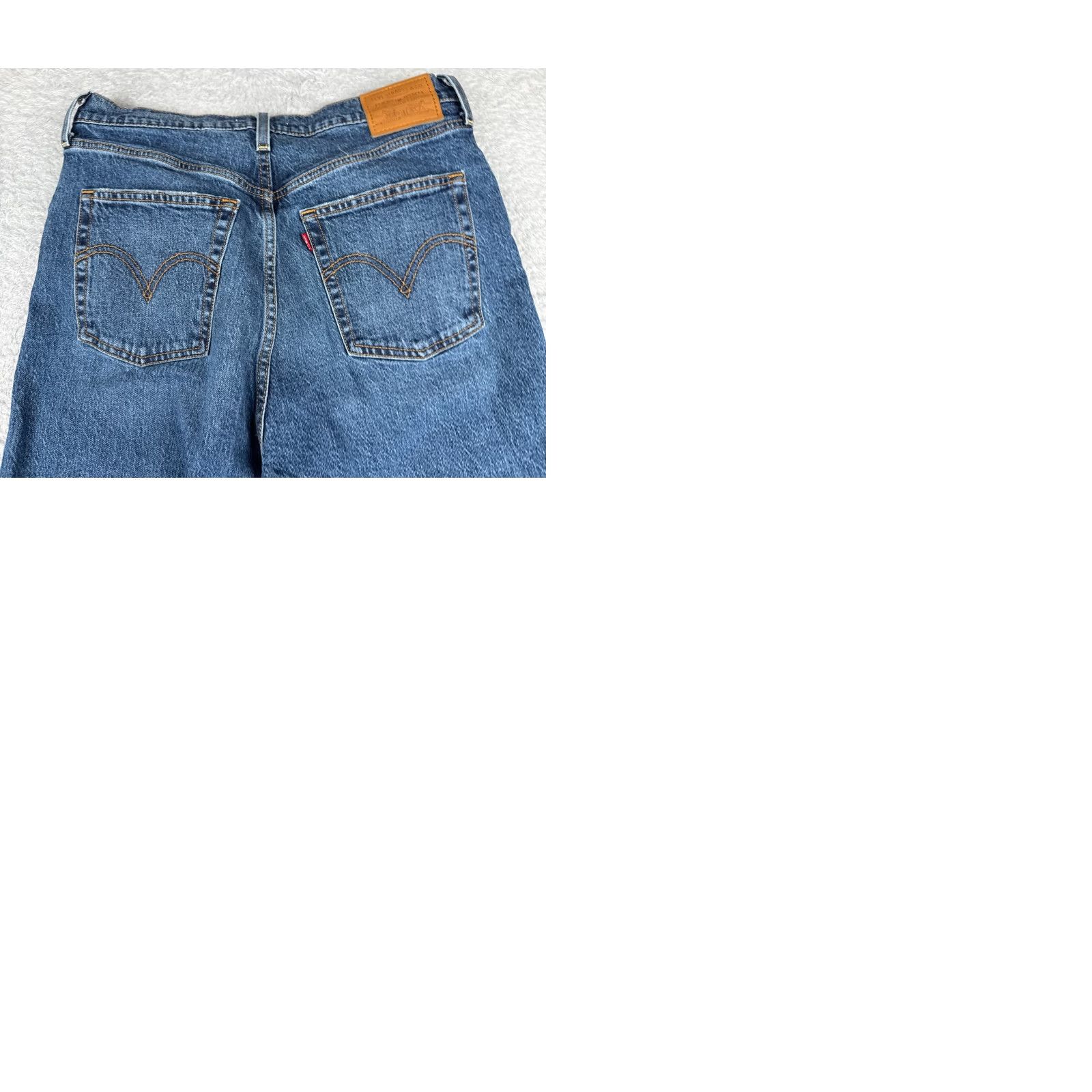 Levi's Levis Jeans Women Blue Distressed Premium Straight 31 24" Inseam 30x24 Vintage No 5-Pocket Design Button Zipper Denim Cotton Blend Shirt? Size 24" / US 00 / IT 34 - 11 Thumbnail