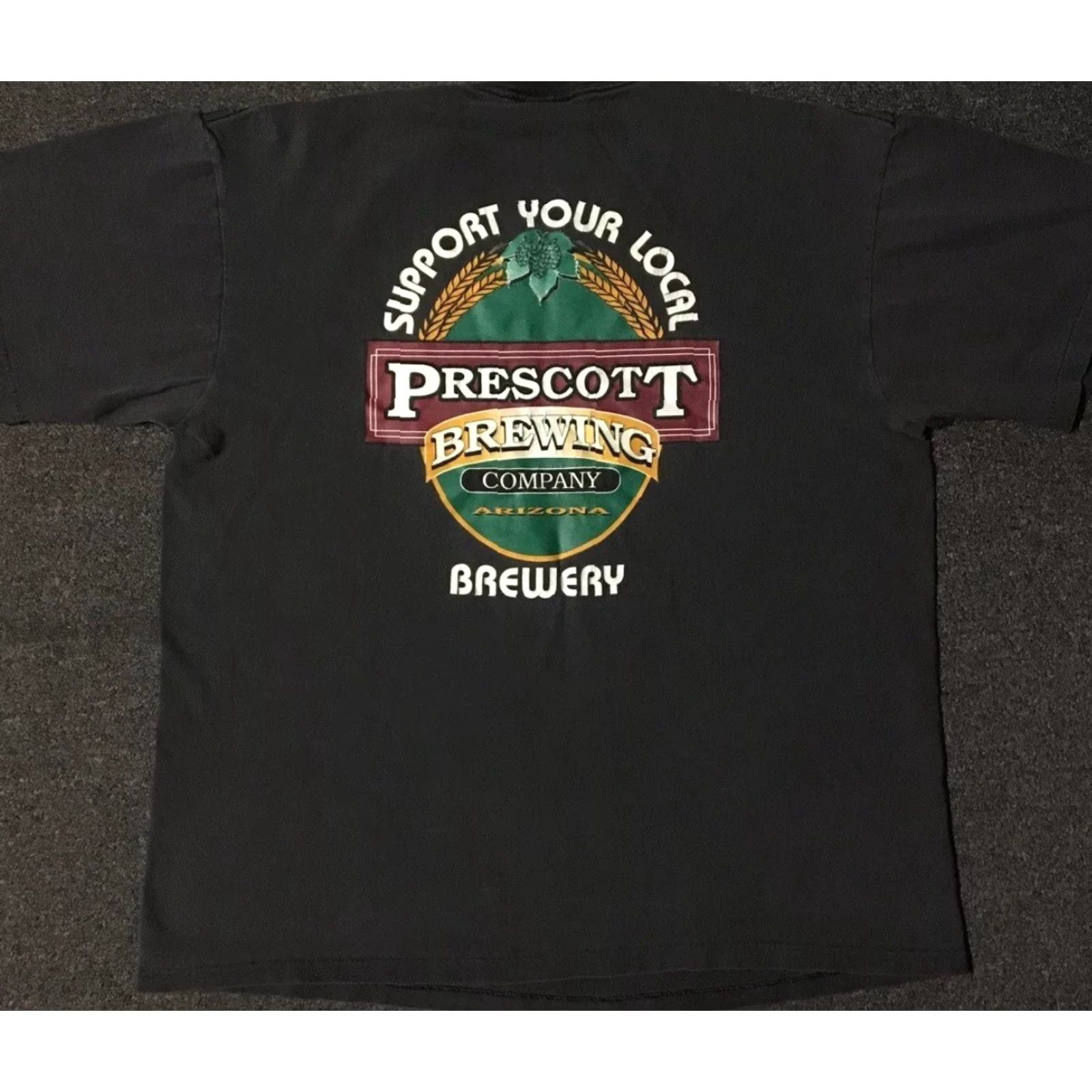 Vintage Vtg 90s Prescott Brewery Local Support Your Local Brewery Faded Shirt M Black Men T-Shirt Grunge Bar Rockabilly Bike USA 80s 90s Vintage Size US M / EU 48-50 / 2 - 2 Thumbnail