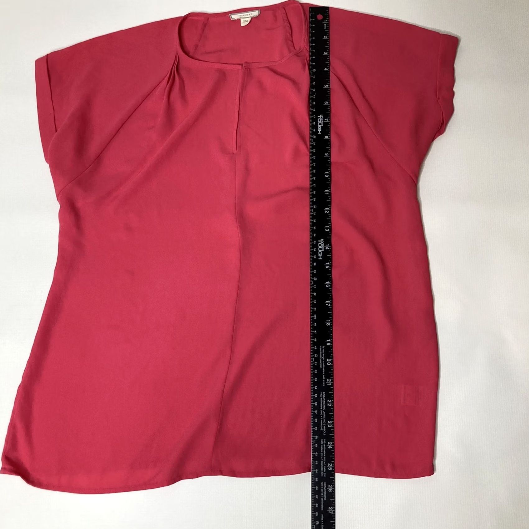 Vintage Pleione Blouse Pink Short Sleeve V Neck High Low Pullover Top L Womens Regular Ready to Ship Size L / US 10 / IT 46 - 6 Thumbnail
