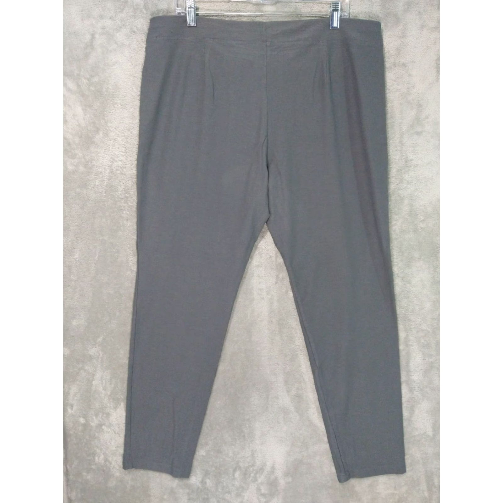 Eileen Fisher Eileen Fisher Pants Womens 1X Gray Crepe Slim Ankle Washable Stretch System Size 40" / US 18 - 2 Thumbnail