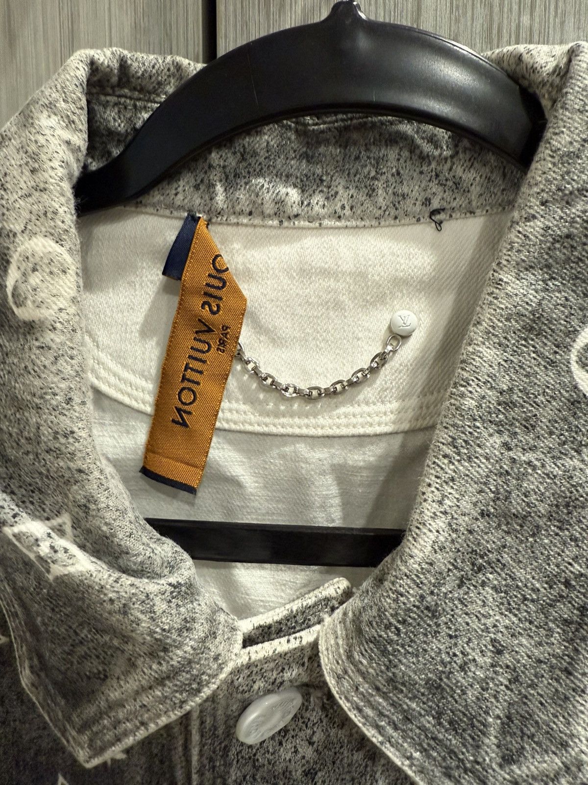 Louis Vuitton Louis Vuitton White Grey Monogram Spray Denim Overshirt Size US L / EU 52-54 / 3 - 5 Thumbnail