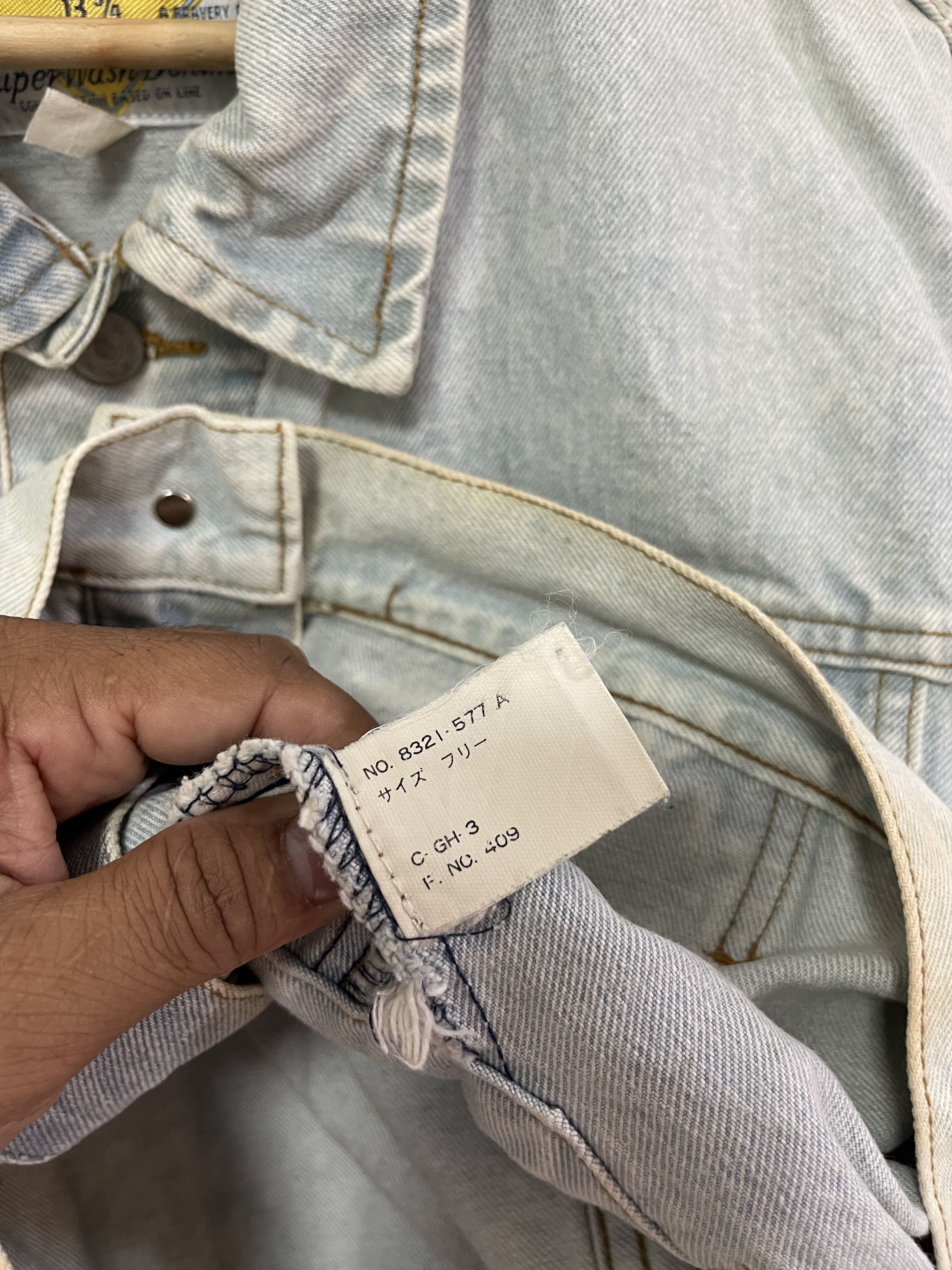 Japanese Brand Distressed Japan Design Super Wash Denim Jacket Size US S / EU 44-46 / 1 - 14 Thumbnail