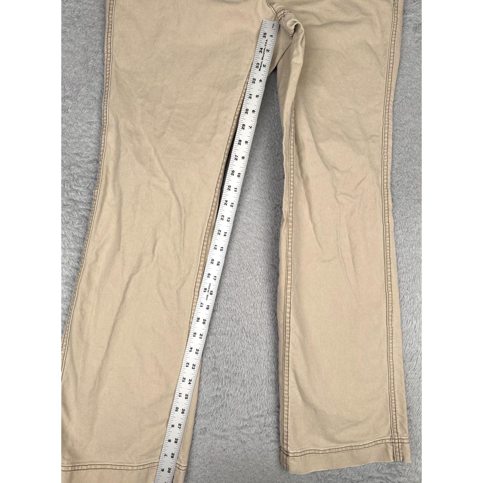 Vintage Maurices Jeans Bootcut Juniors 11 Beige Light Wash Mid Rise 100% Cotton Denim Five-Pocket Zipper 32x31 Womens 90s Cowboy Vintage No Size 32" / US 10 / IT 46 - 7 Thumbnail