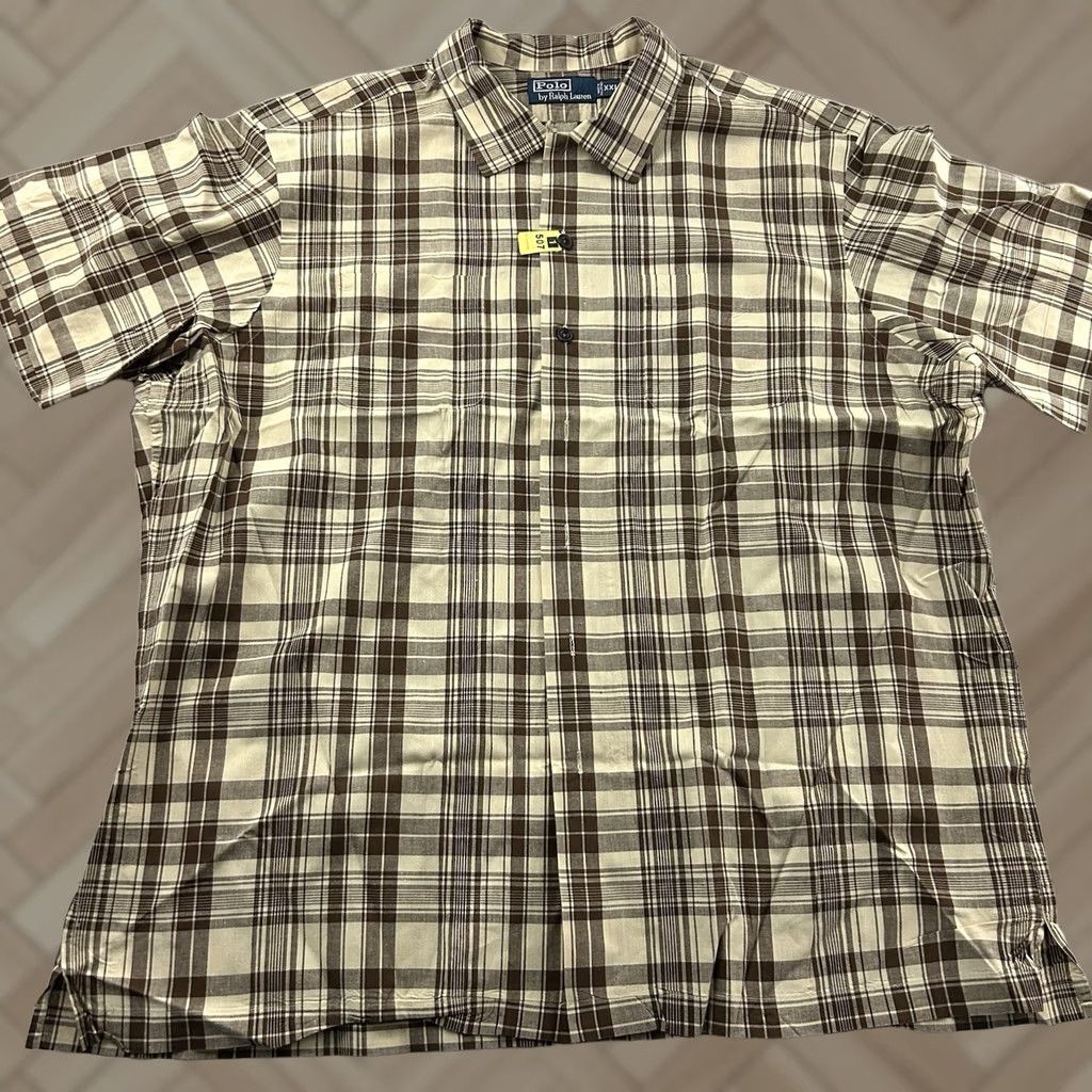 Polo Ralph Lauren Polo Ralph Lauren Shirt Mens 2XL Cotton Linen Short Sleeve Plaid Button Front Men Size US XXL / EU 58 / 5 - 1 Thumbnail