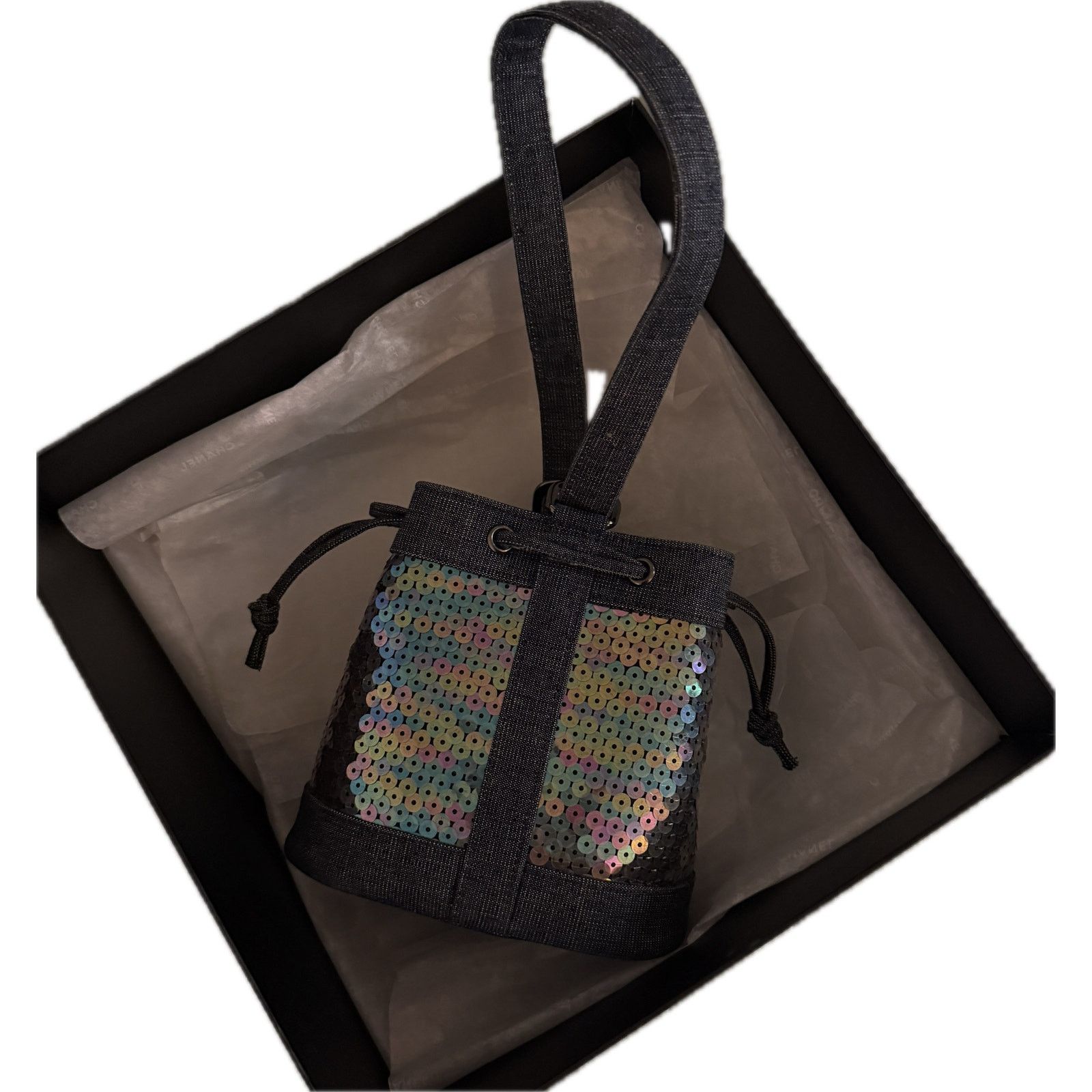 Chanel vintage chanel karl lagerfeld sequin denim bucket bag Size ONE SIZE - 5 Thumbnail
