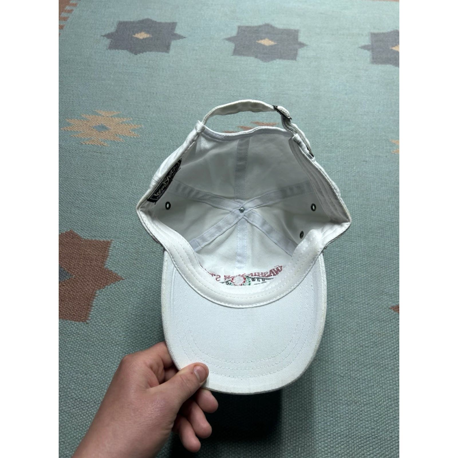 Vintage VINTAGE Washington State Cougars Rose Bowl 2003 White Pink Adjustable Strapback Hat Cap Baseball Cap Mens Size ONE SIZE - 5 Thumbnail