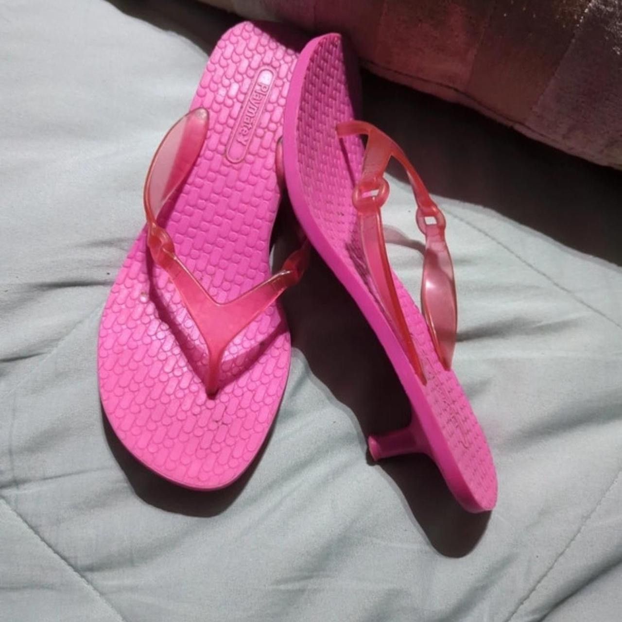Other Vintage y2k hot pink kitten heeled flip flops Size US 7.5 / IT 37.5 - 3 Thumbnail