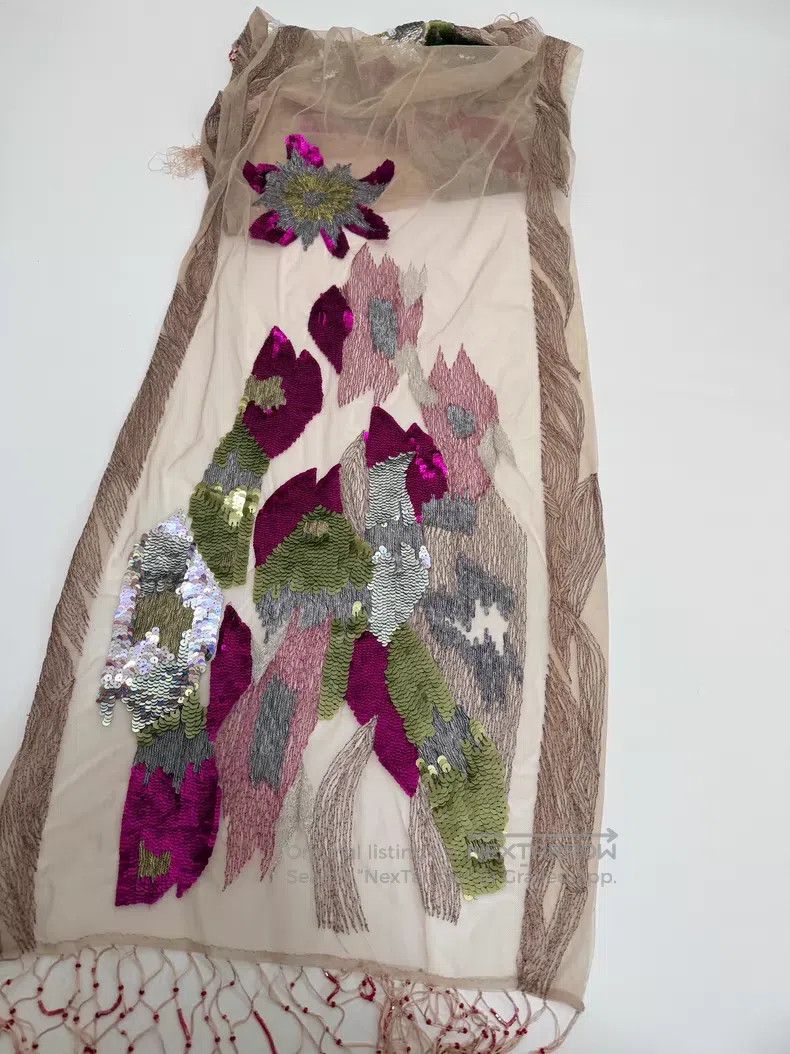 Dries Van Noten DRIES VAN NOTEN Embroidered Silk Scarf Size ONE SIZE - 2 Thumbnail