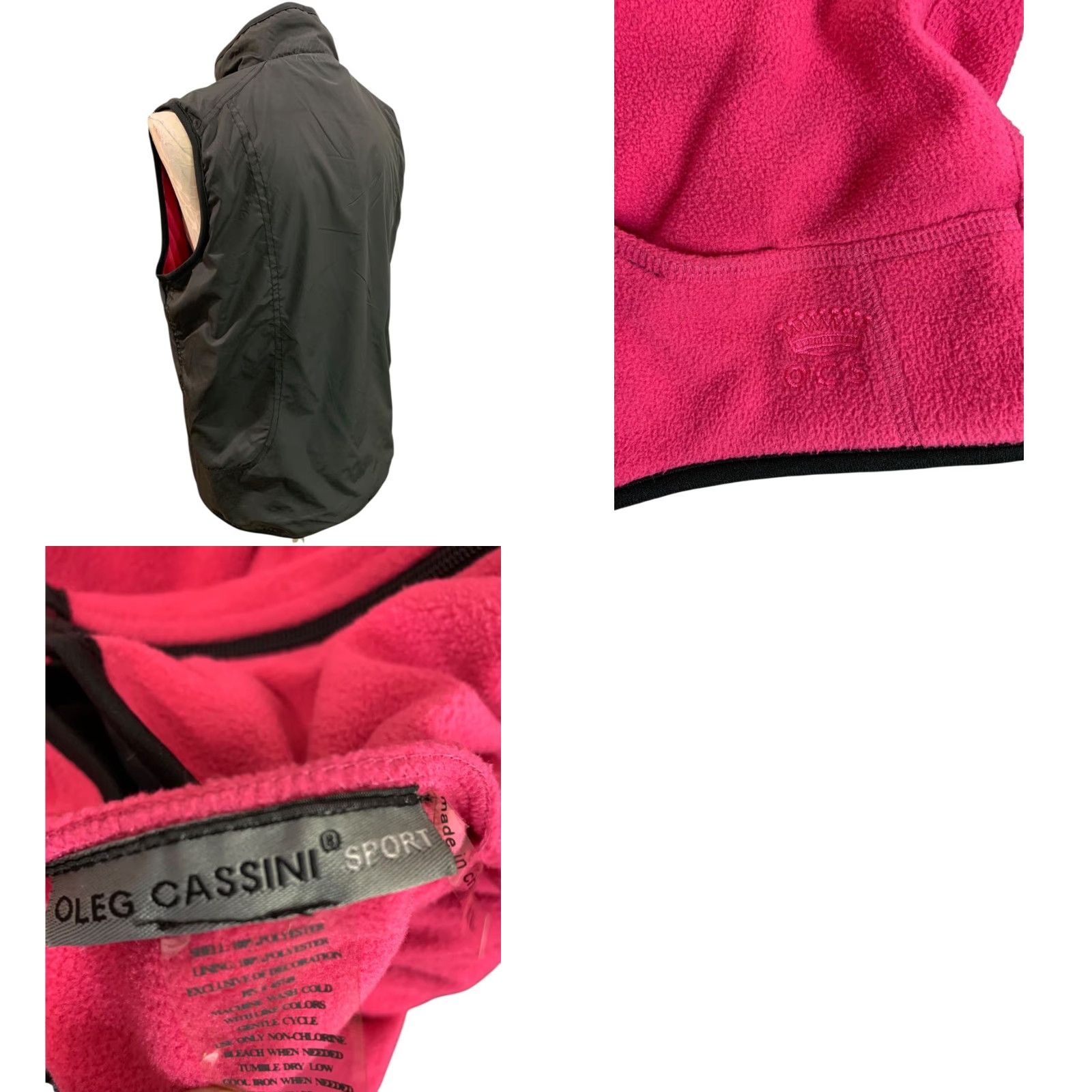 Oleg Cassini Oleg Cassini Sport Womens Reversible Fleece Pink Vest Full Zip Size XL Size XL / US 12-14 / IT 48-50 - 8 Thumbnail