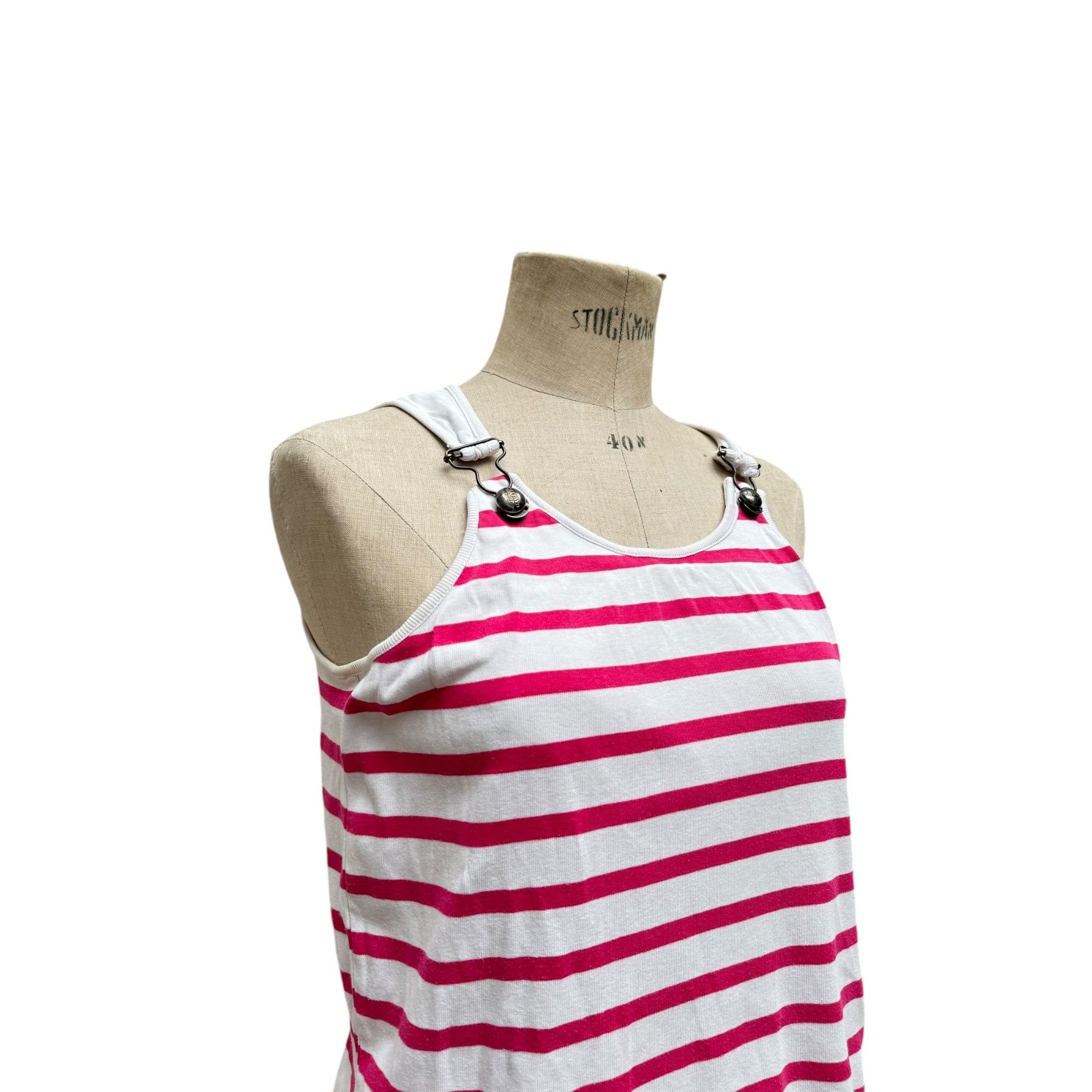 Jean Paul Gaultier Vintage Red White Striped Tank top Dungarees Size XS / US 0-2 / IT 36-38 - 3 Thumbnail