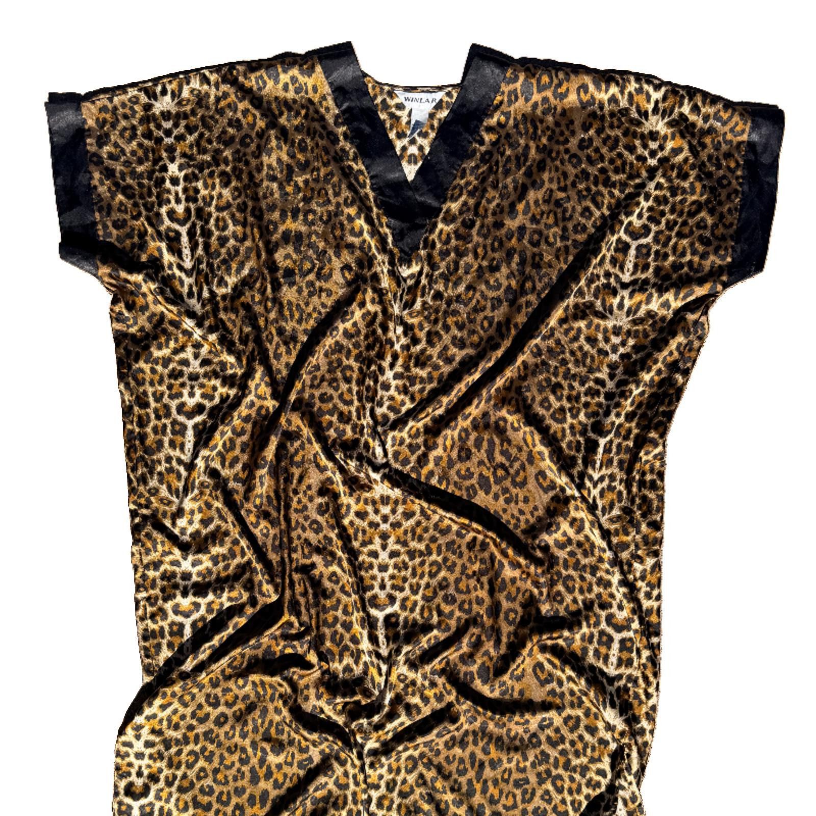 Windsor Smith Winlar Leopard Satin Kaftan 1990s Size ONE SIZE - 1 Thumbnail