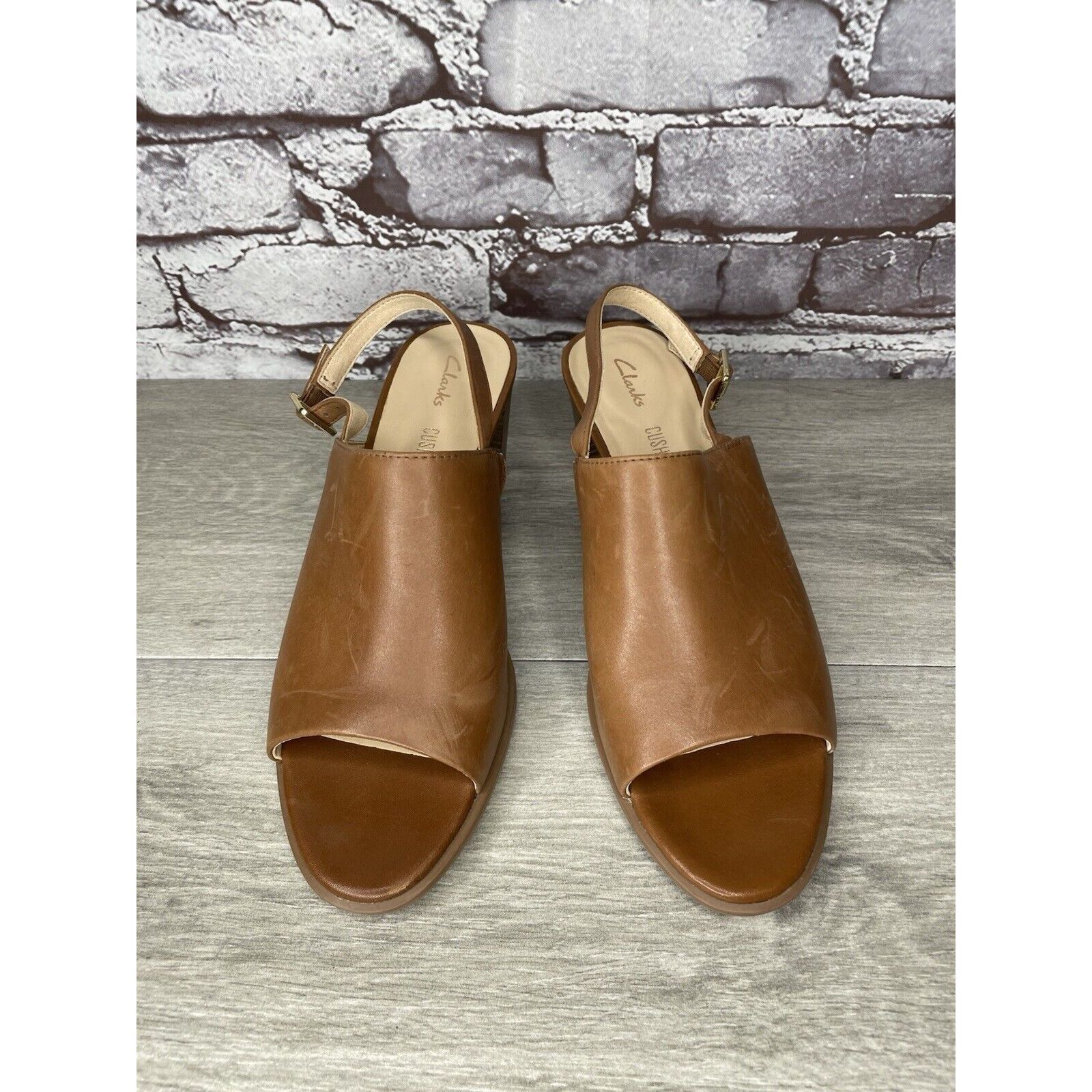 Clarks Clarks Brown Leather Casual Ankle Strap Open Toe Sandals Wom Size US 8.5 / IT 38.5 - 20 Thumbnail