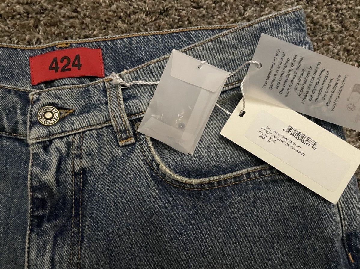424 424 Fitted Denim in Washed Light Blue Size US 32 / EU 48 - 5 Thumbnail