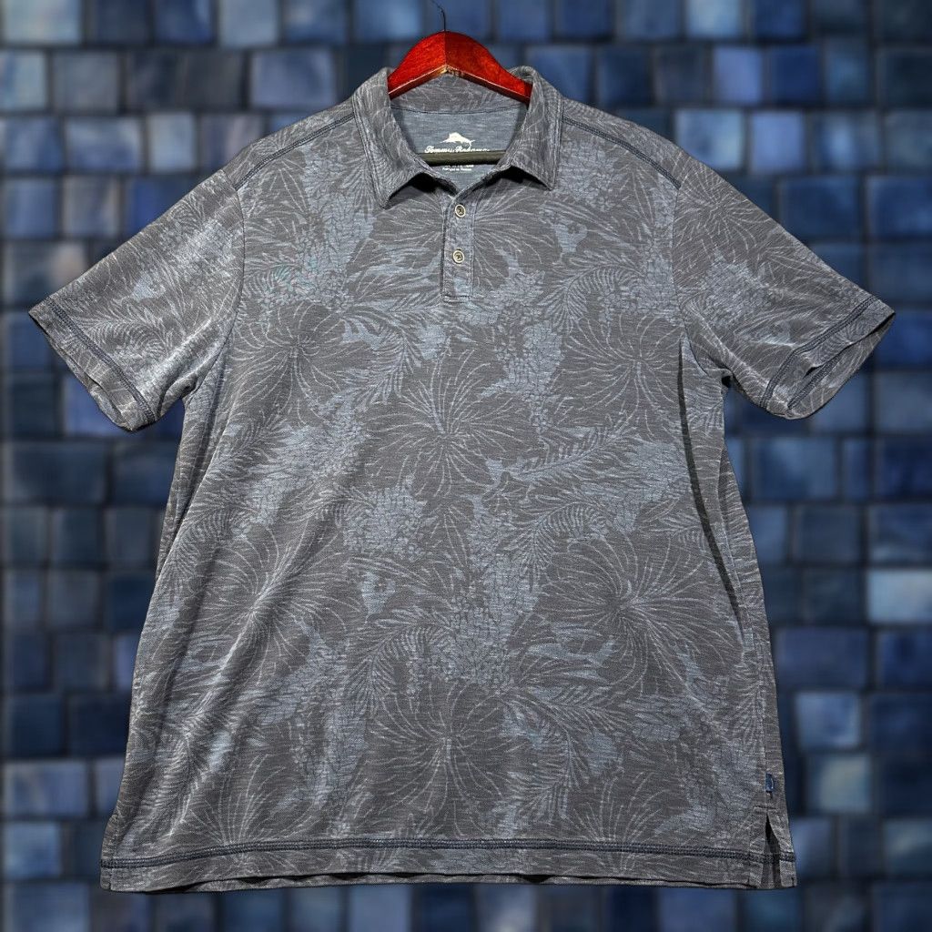 Tommy Bahama Tommy Bahama Polo Shirt Mens Large Short Sleeve Blue Tropical Print Logo Classic Modern Tropical Shirt Mens L Blue Polo Size US L / EU 52-54 / 3 - 1 Thumbnail