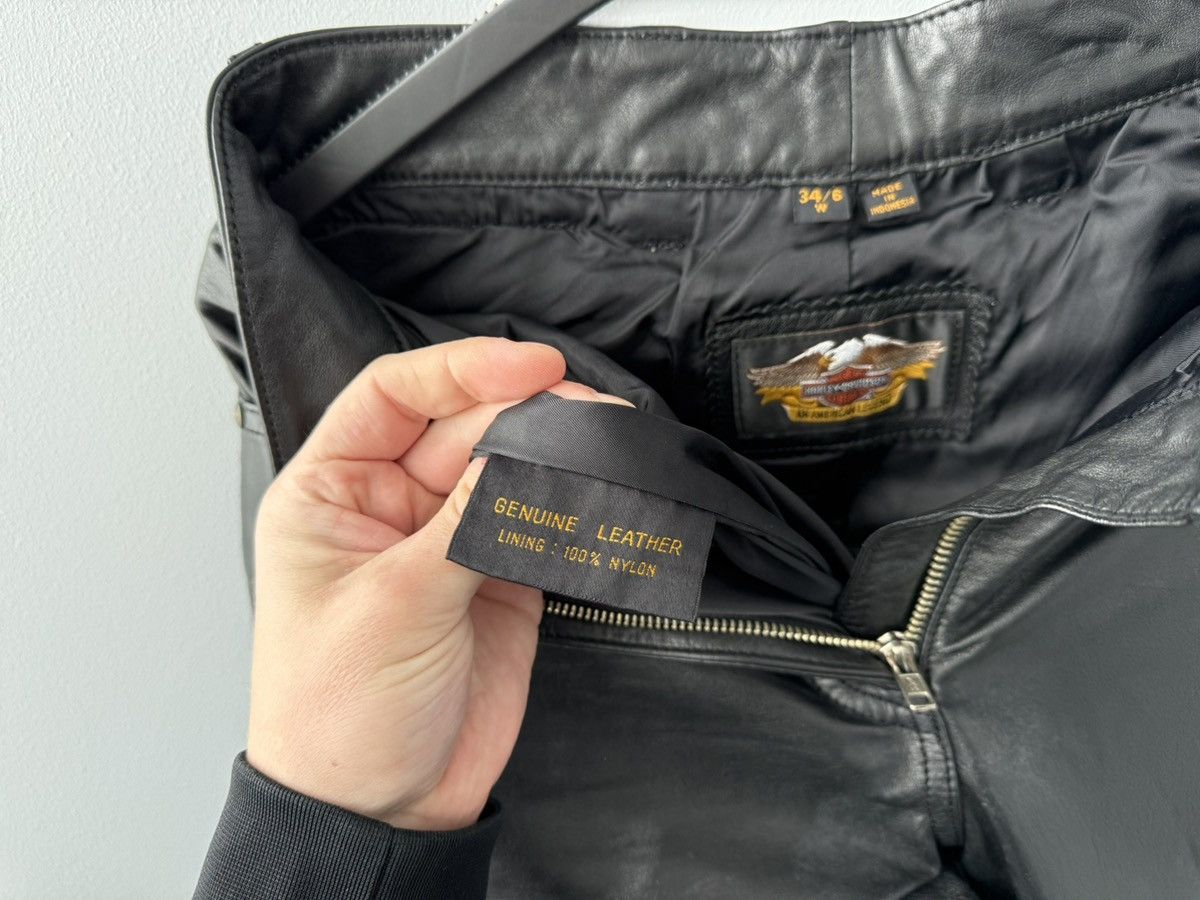 Leather Harley Davidson Vintage Leather Pants Size 28" / US 6 / IT 42 - 10 Thumbnail