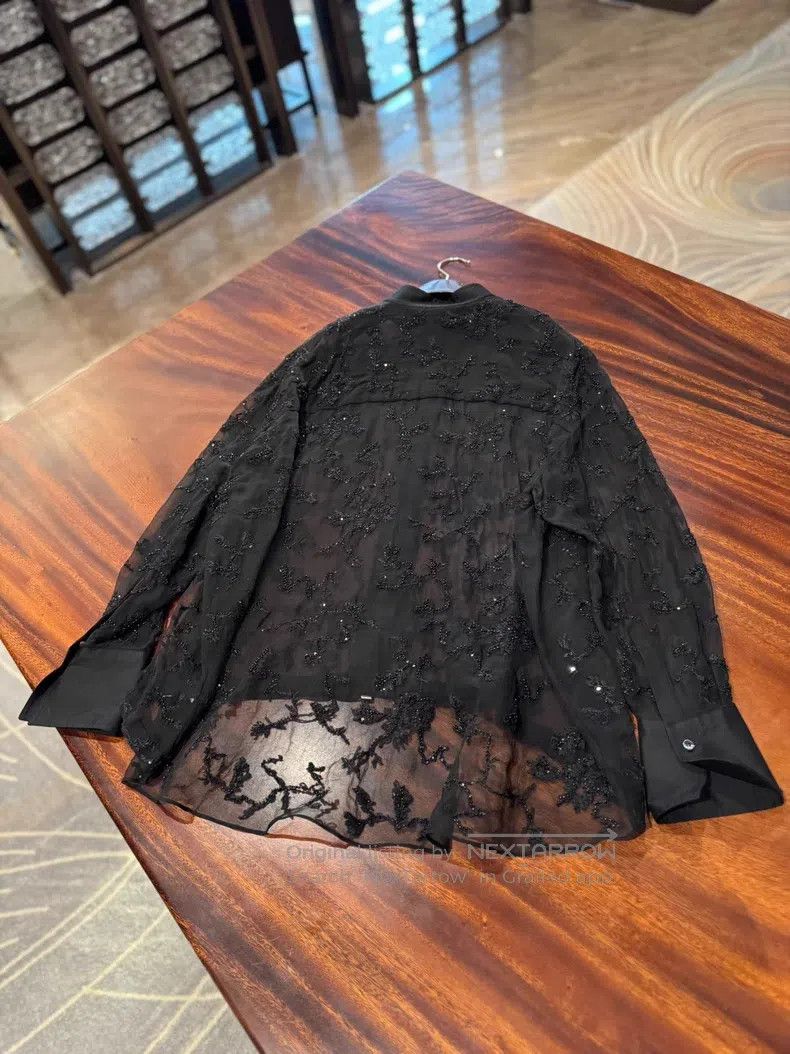 Brunello Cucinelli Brunello Cucinelli Heavy Embroidered Sequined Shirt Size L / US 10 / IT 46 - 4 Thumbnail