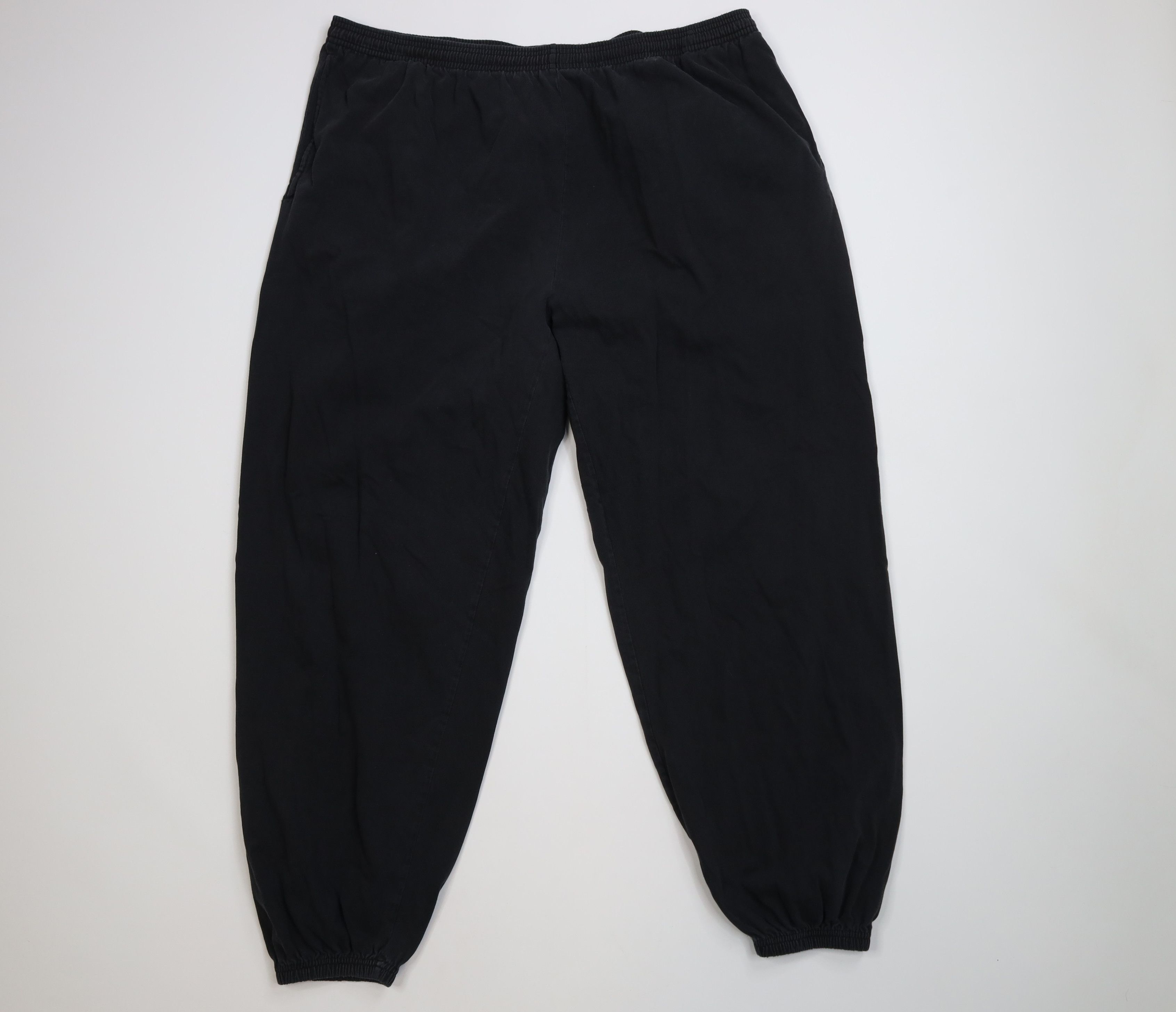 Vintage Vintage 90s Streetwear Blank Cotton Joggers Pants Black Size US 38 / EU 54 - 1 Thumbnail