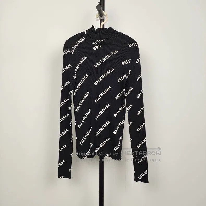 Balenciaga Balenciaga Long Sleeve Knitted Sweater Size S Black Size US S / EU 44-46 / 1 - 1 Thumbnail