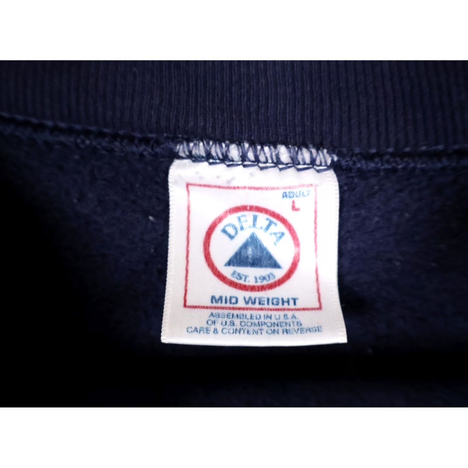 Delta VINTAGE Delta Sweatshirt Crewneck Men's Large Blue Embroidered 90s Outer Banks Pullover Cotton Blend Casual Retro City Winter Fall Spring Size US L / EU 52-54 / 3 - 3 Thumbnail