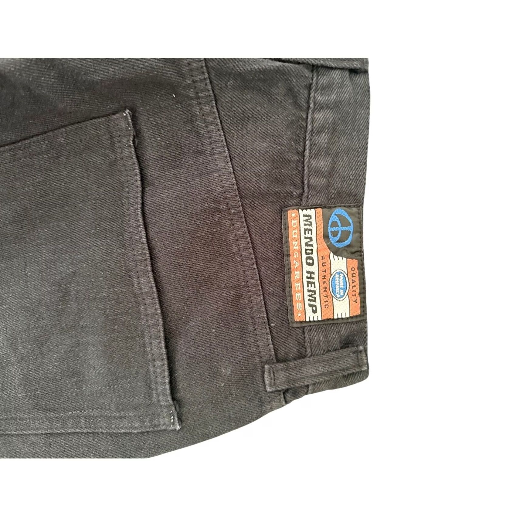 Vintage VINTAGE Mendocino Hemp Company Black High Waisted Dungarees Straight Denim Jeans 30" Women's Size 30" / US 8 / IT 44 - 4 Thumbnail