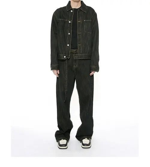 Japanese Brand × Vintage Black Wide Leg Flared Jean Size US 30 / EU 46 - 2 Thumbnail