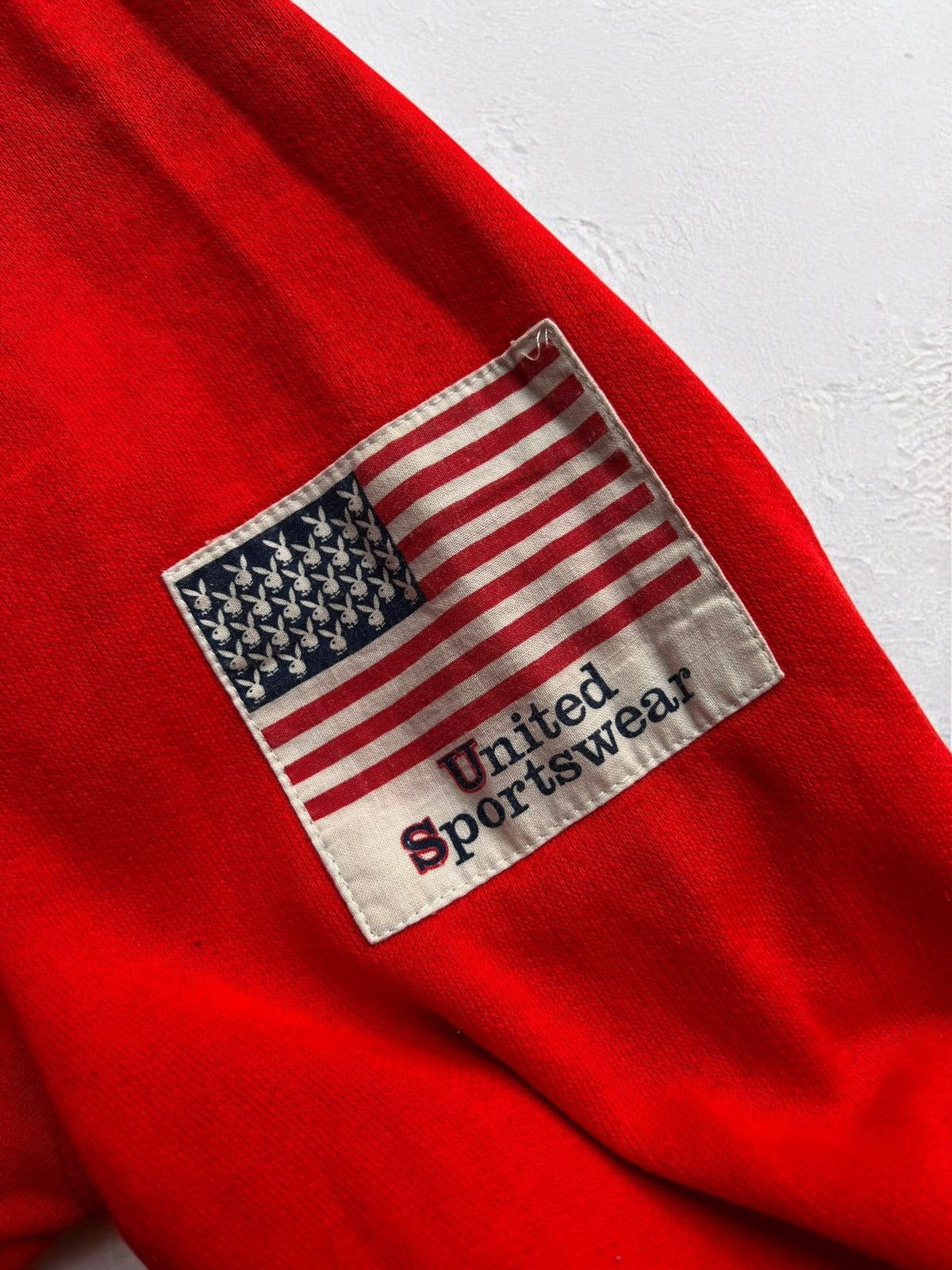 Playboy PLAYBOY 80s LICENSED RARE USA FLAG SWEATSHIRT MADE IN ITALY Size US M / EU 48-50 / 2 - 2 Thumbnail